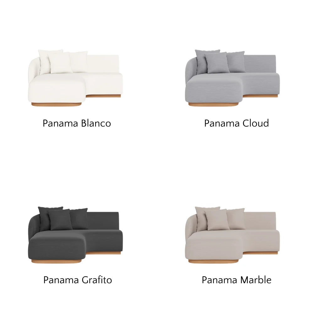 Como Outdoor Curved Chaise Left Sectional Sofa - Waterproof Patio Lounge Furniture for Poolside, Garden & Backyard Relaxation