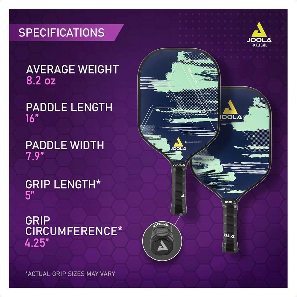 JOOLA Seneca FDS 14 Pickleball Paddle - Premium Carbon Fiber Surface for Enhanced Spin & Control - Perfect for Intermediate & Advanced Players - Ideal for Outdoor & Indoor Court Play