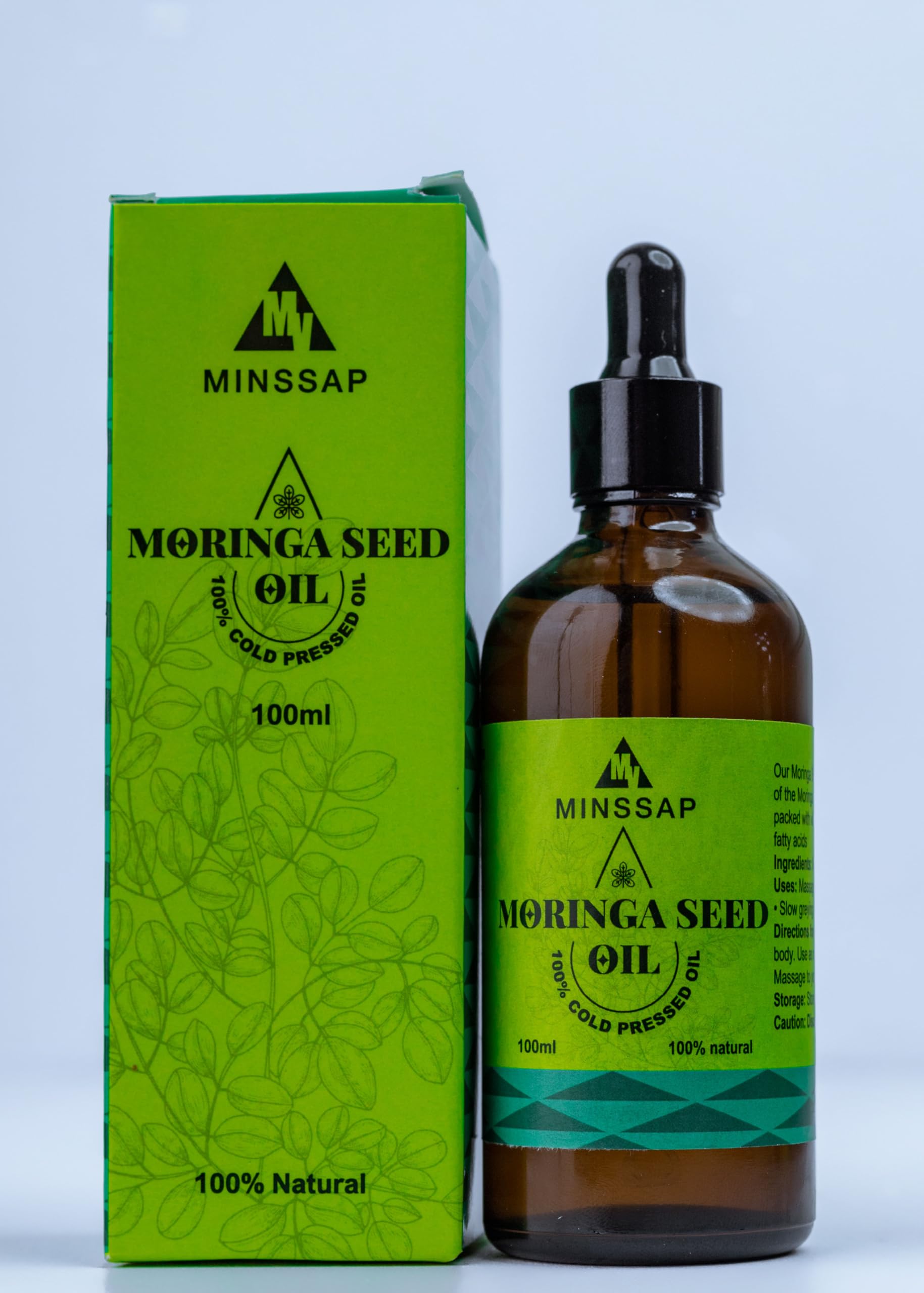 3.4 Fl oz 100% Pure Cold-Pressed Moringa Oil for Hair, Skin & Face - Natural Moisturizer & Anti-Aging Solution - Perfect for DIY Beauty & Massage Therapy