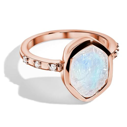 Rose Gold Moonstone Ring - Hypnotic