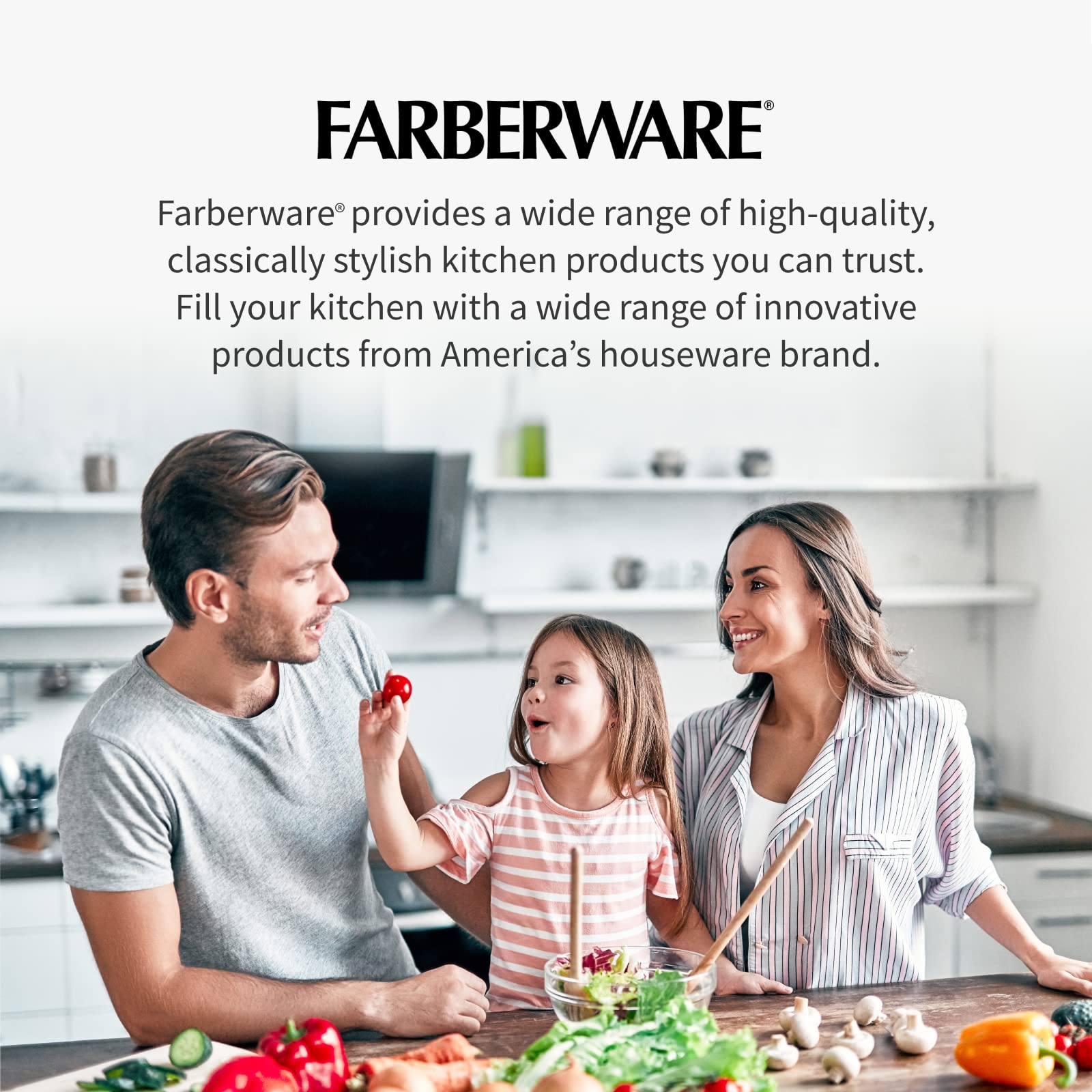 Farberware 6.6 Quart Salad Spinner with Bowl & Colander - Built-in Draining System for Fresh Crisp Vegetables - Perfect for Kitchen, Meal Prep & Healthy Eating - Green
