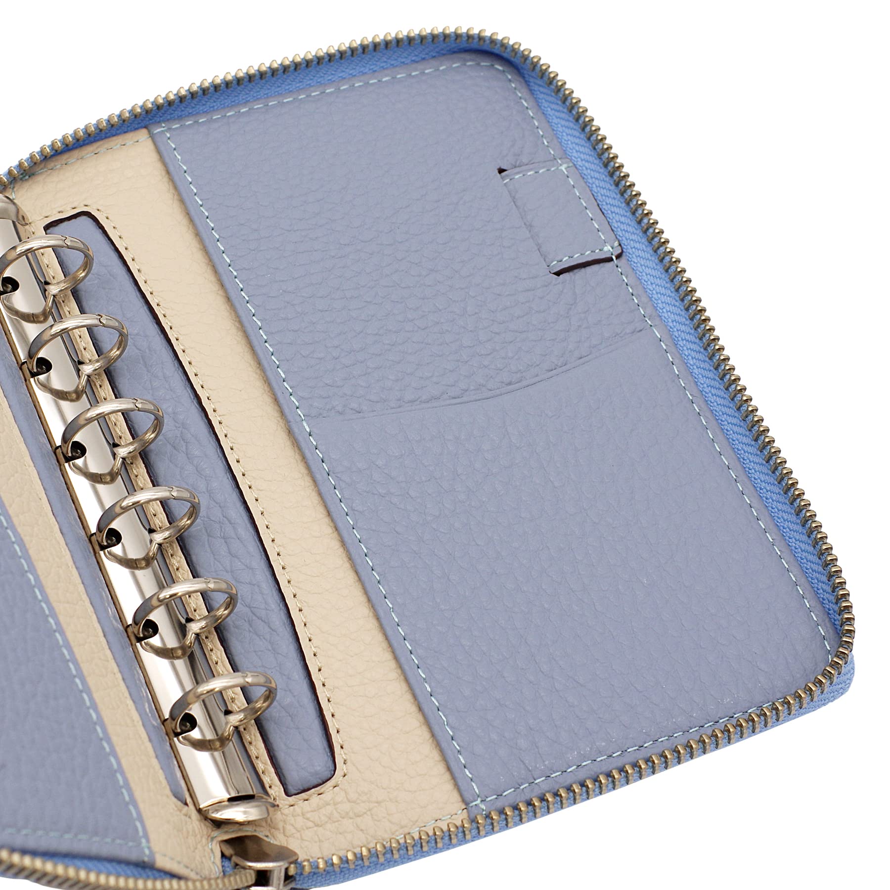 Brilio System 752 Mini 6 0.6 inches (15mm) Round Sky Gray Gardenia Leather Planner - Perfect for Daily Planning, Journaling & Organizing Schedules