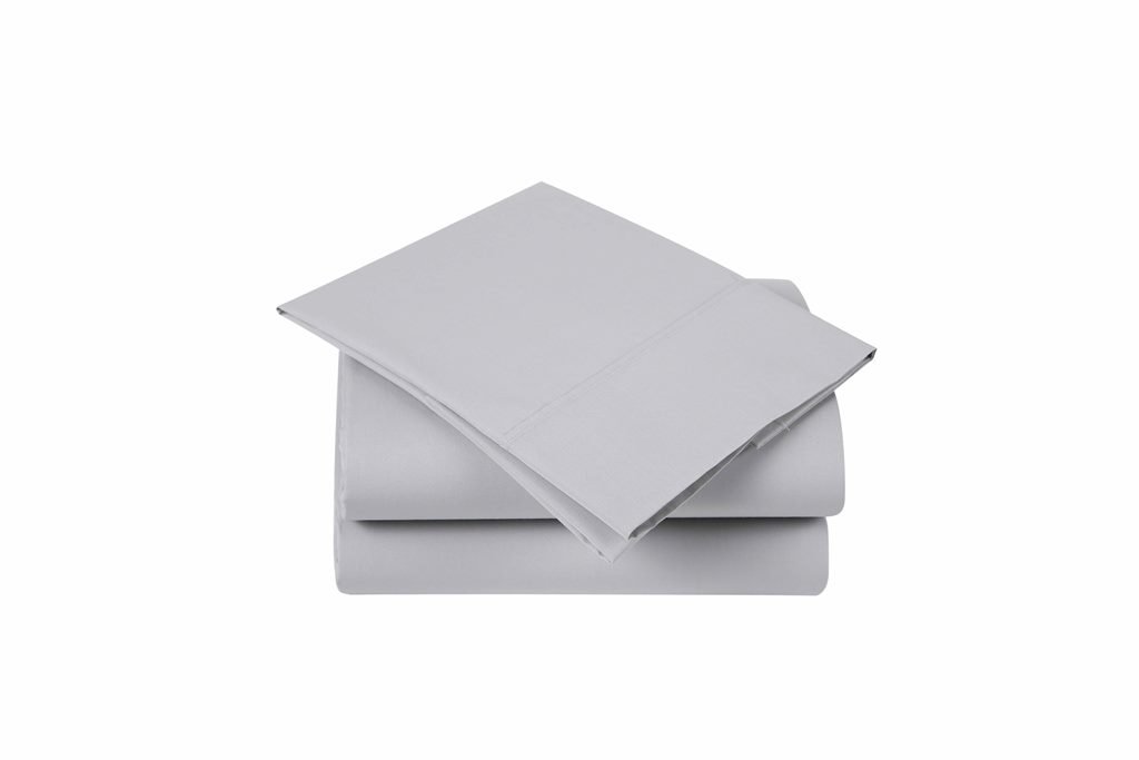 Affluence 300 Thread Count Cotton Polyester Sheet Set - Full Size Bed Sheets in Light Grey | Soft & Breathable Bedding for Comfortable Sleep