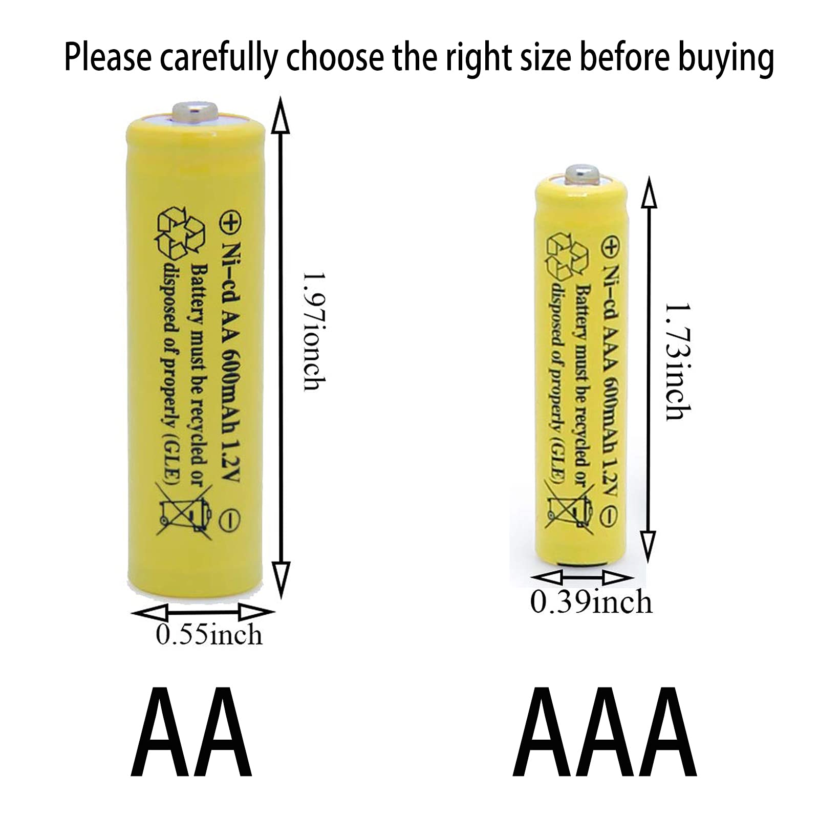 600mAh 1.2V NiCd Rechargeable AA Batteries (24-Pack) - for Solar Lights, Garden Lights, Remote Controls, Computer Mice - Long Lasting Power for Outdoor & Indoor Use