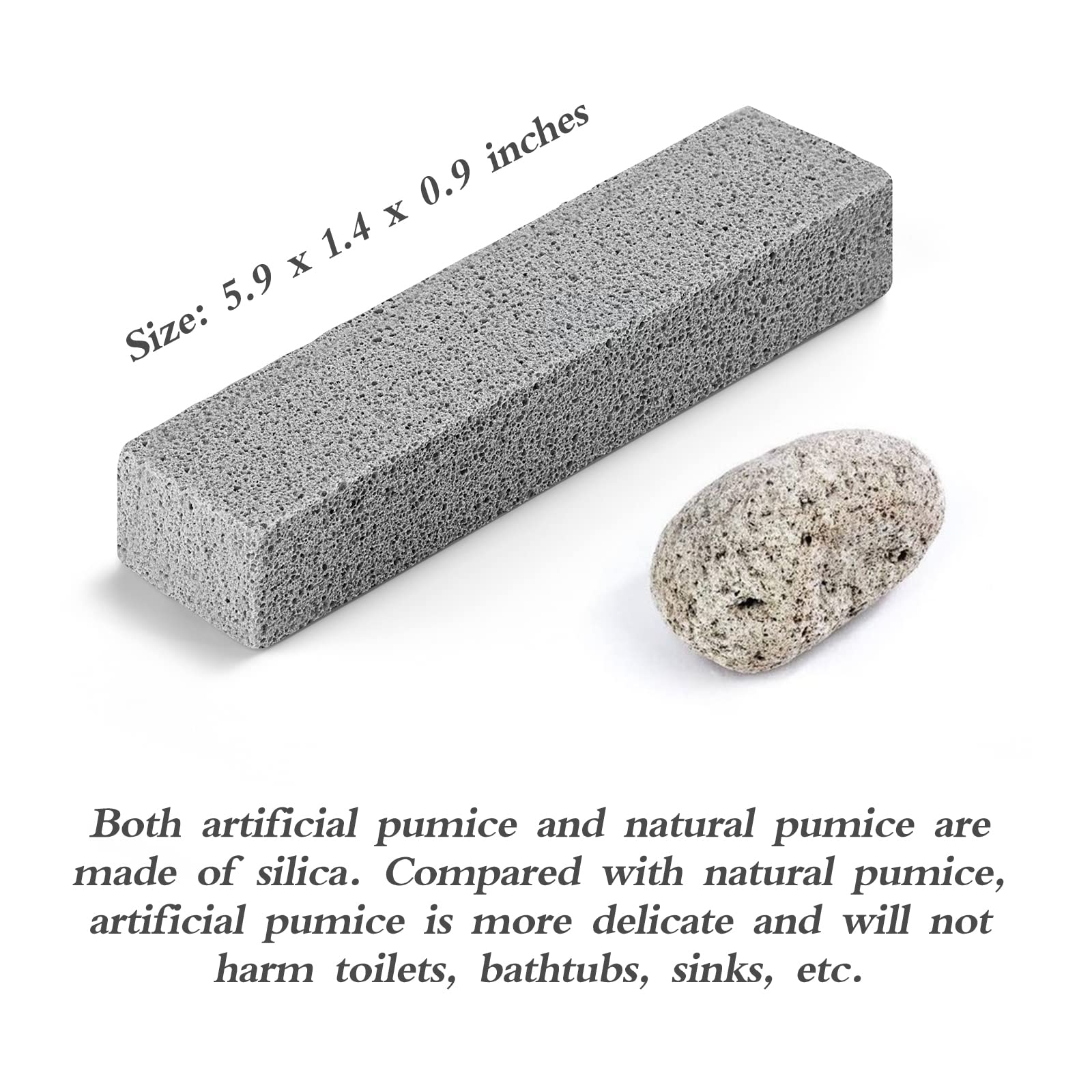 6 Pack Pumice Stone for Toilet Cleaning - Powerfully Removes Hard Water Rings, Calcium Buildup & Stains - Safe for Toilets, Bathtubs, Kitchen Sinks & Grills - Perfect for Deep Cleaning Bathroom Fixtures & Outdoor BBQ Tools