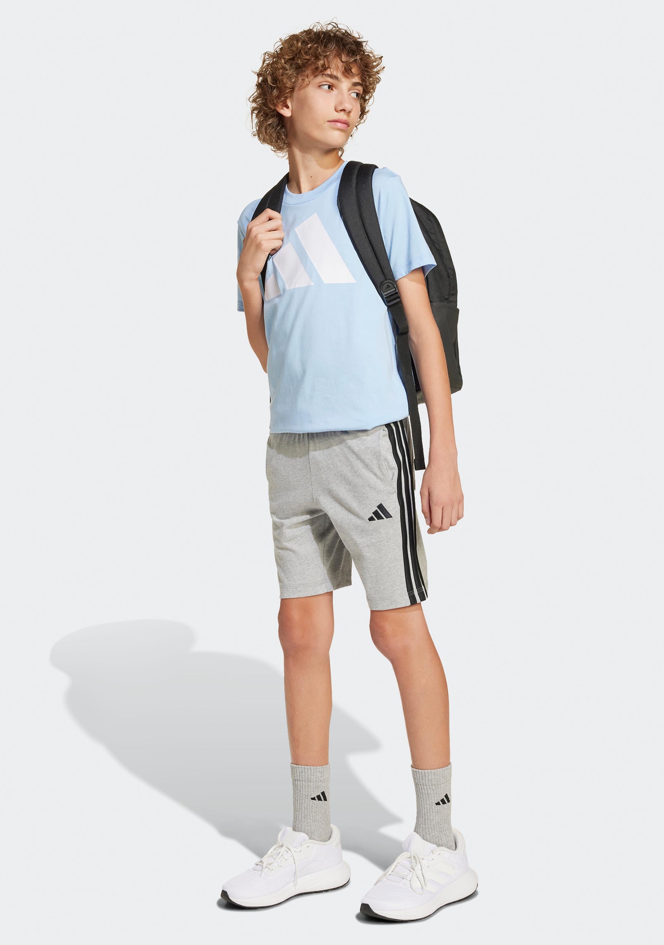 Adidas Kids' Essential 3 Stripes Knit Shorts - Comfortable Athletic Shorts for Boys & Girls - Perfect for Sports, Play & Everyday Wear