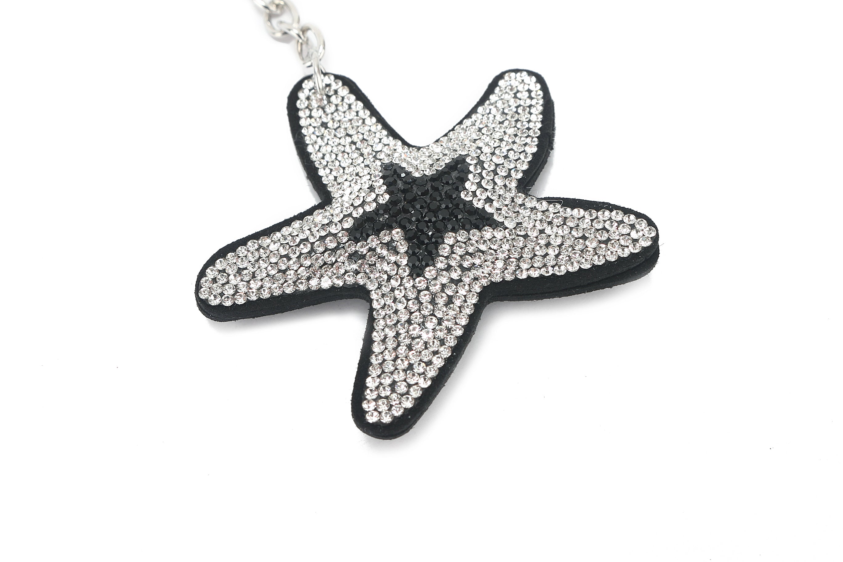 Crystal Starfish White Bag Charm - Elegant Beach-Themed Accessory for Handbags, Backpacks & Keychains | Perfect for Summer, Vacations & Coastal Fashion