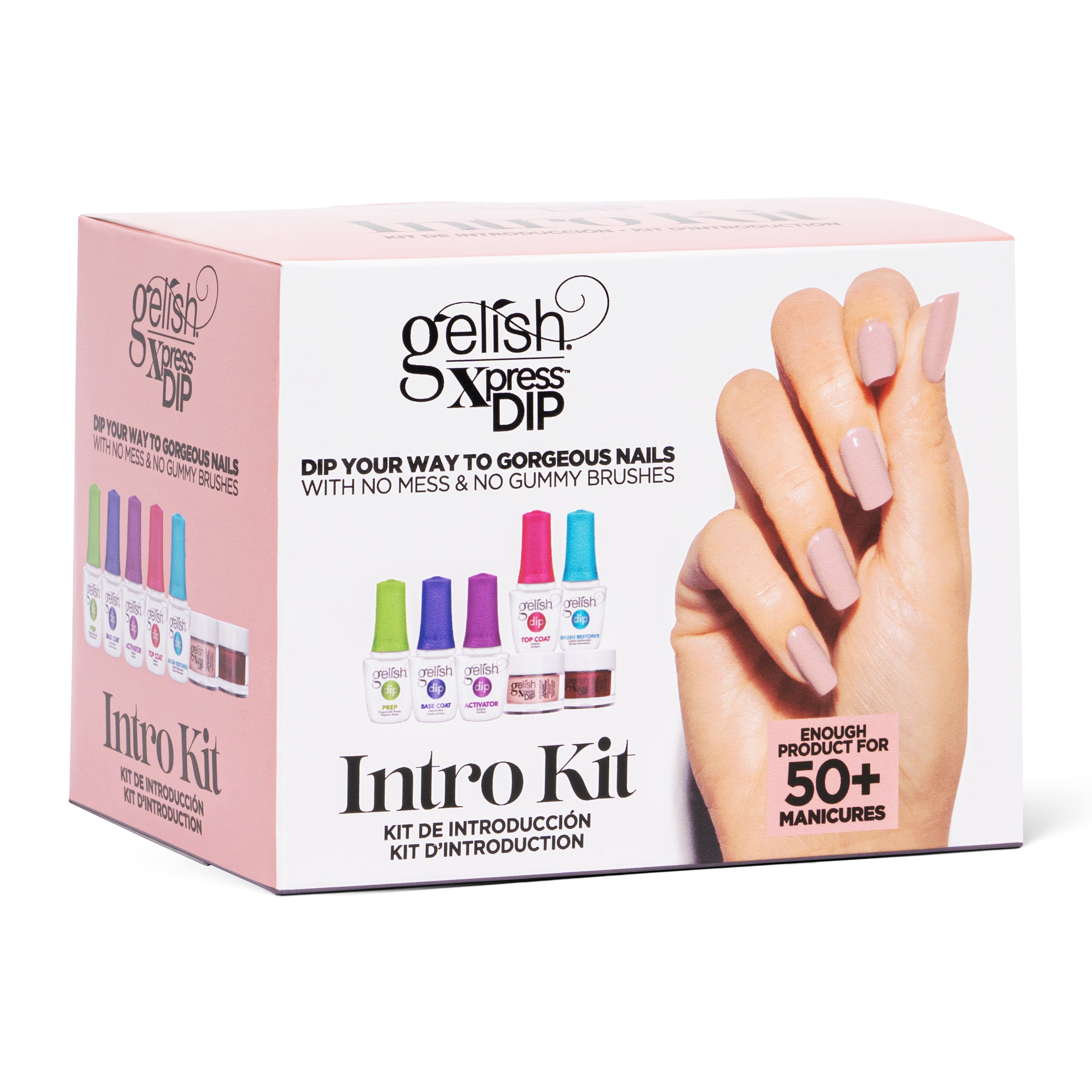 Gelish Dip Powder Starter Kit for Nails - Professional Manicure & Pedicure Set with Base, Top Coat & Colors - Perfect for At-Home Nail Salon & DIY Nail Art