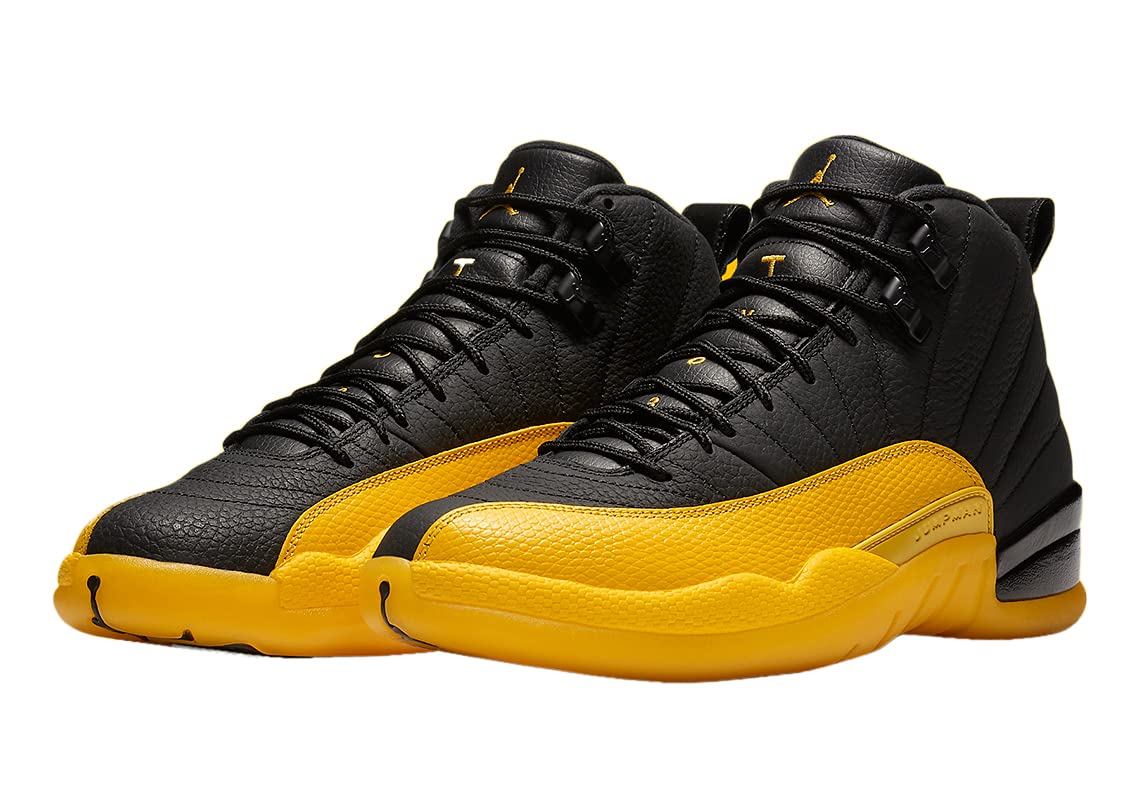 Men's Air Jordan 12 Retro Basketball Shoes - University Gold/Black - Size 7.5 | Authentic Jordan Sneakers for Streetwear, Basketball & Casual Wear