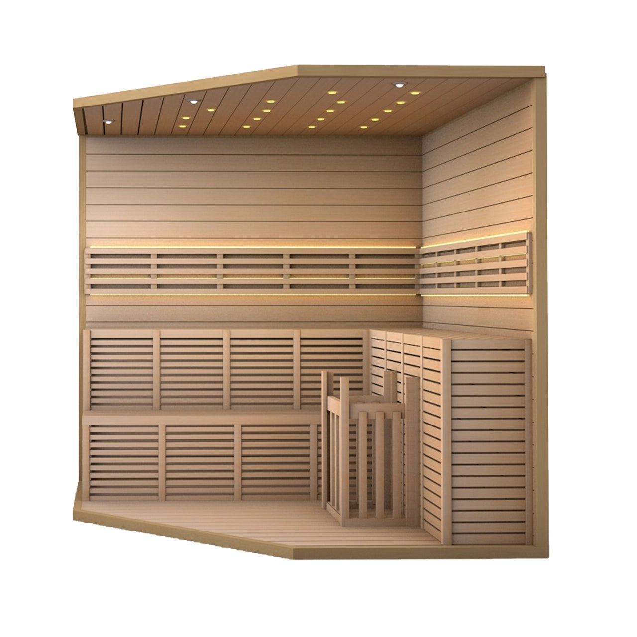 Premium Aleko Canadian Hemlock Indoor Wet & Dry Sauna with LED Lights - 6kW ETL Certified Heater for 5-6 People | Perfect for Home Relaxation, Detox & Muscle Recovery