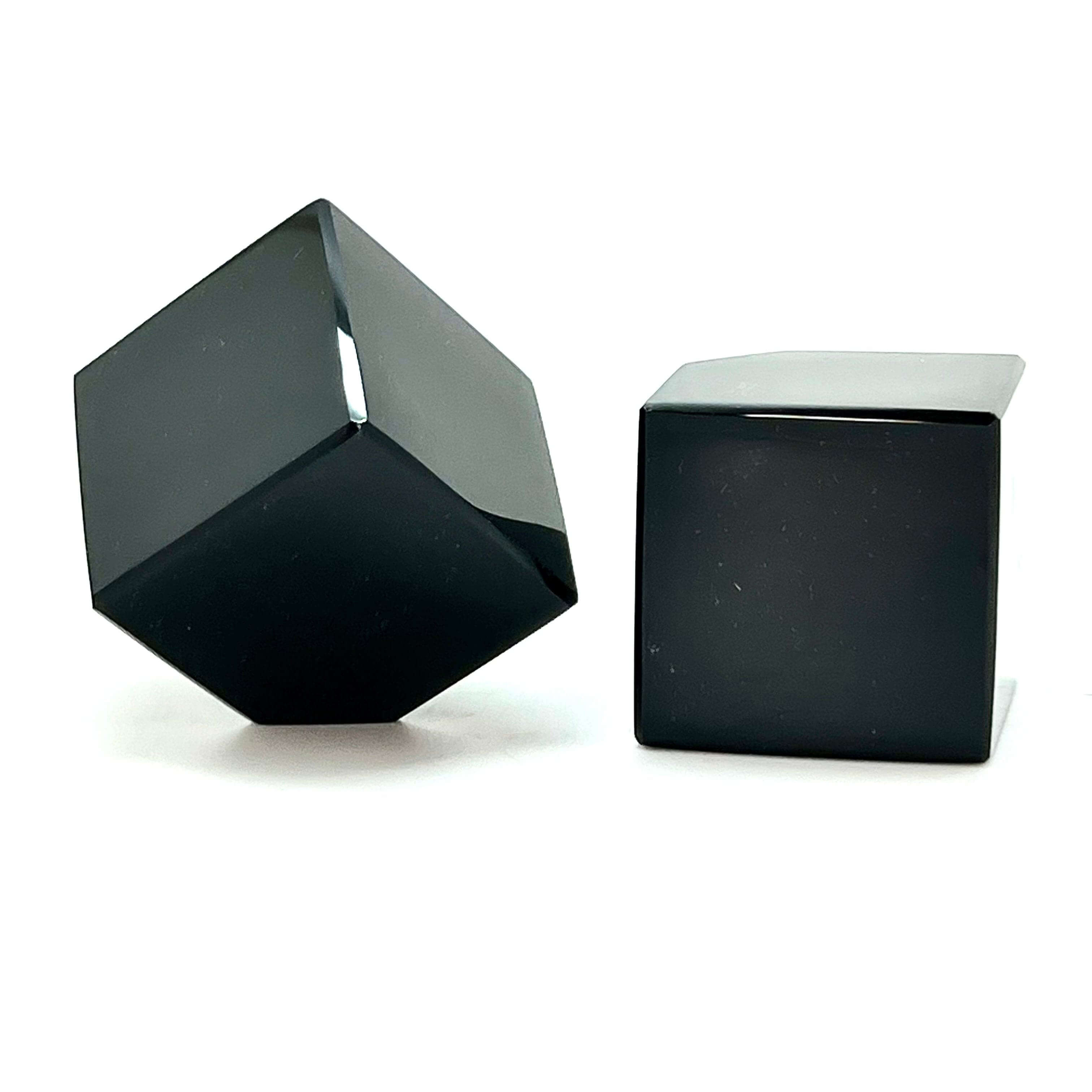 Black Obsidian Cube - Healing Crystal for Meditation, Stress Relief & Protection | Feng Shui Decor, Office Desk Accessory, Spiritual Gift