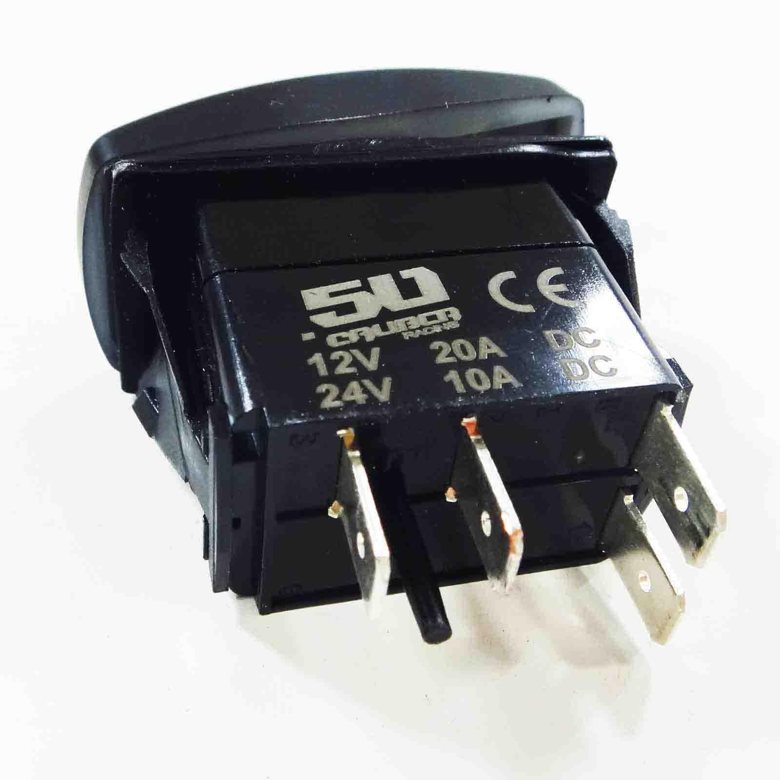 50 Caliber Racing On/Off Rocker Switch with LED Backlit Orange - 20A 12V Heavy Duty Toggle Switch for UTV, Auto, Marine, and Cooling Fans - Perfect for Off-Road Vehicles, Boats, and Automotive Electrical Systems
