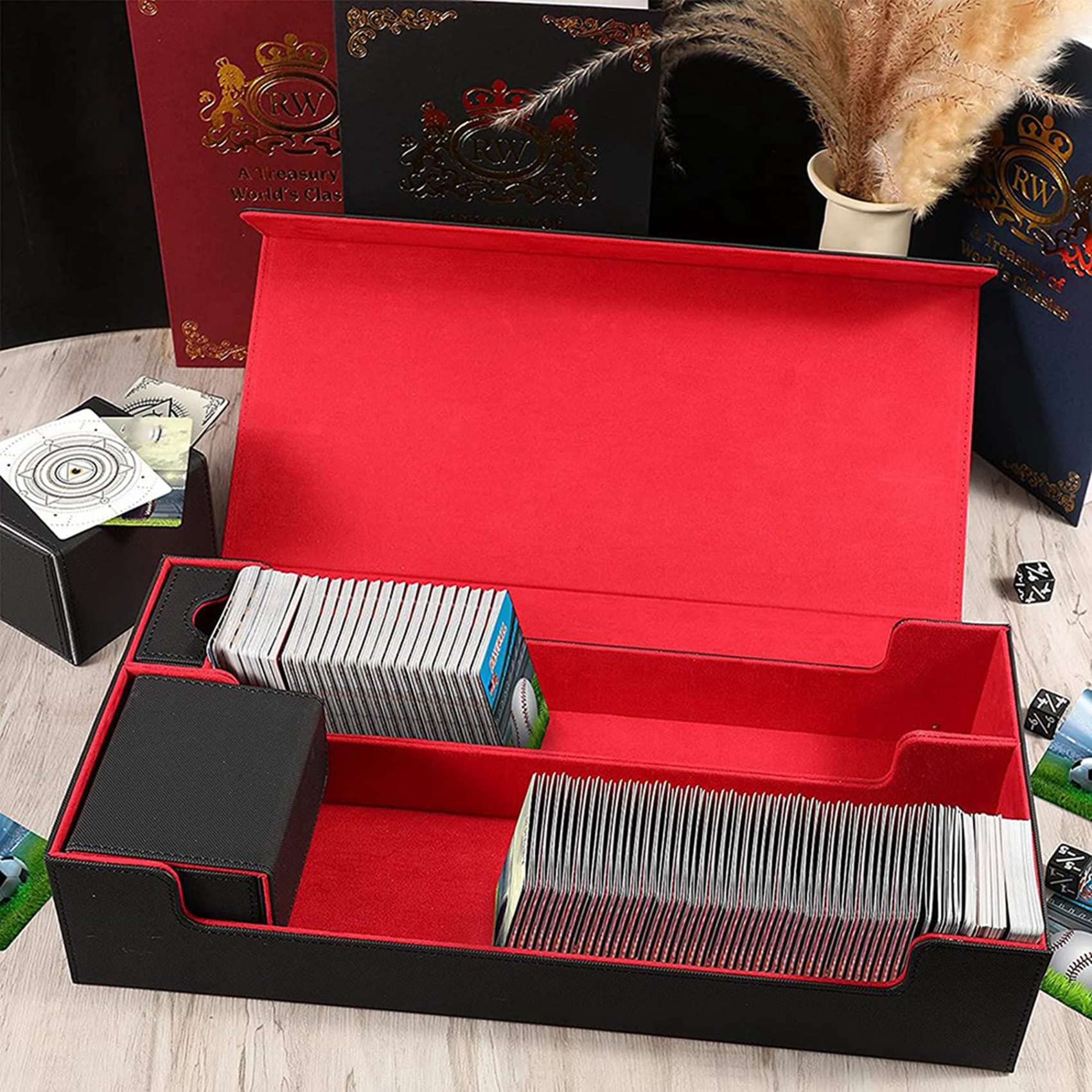 Premium 550+ Capacity Magnetic Deck Box for YuGiOh & Trading Cards - Commander Storage Box with Secure Magnetic Closure - Perfect for Card Game Tournaments & Collectible Storage