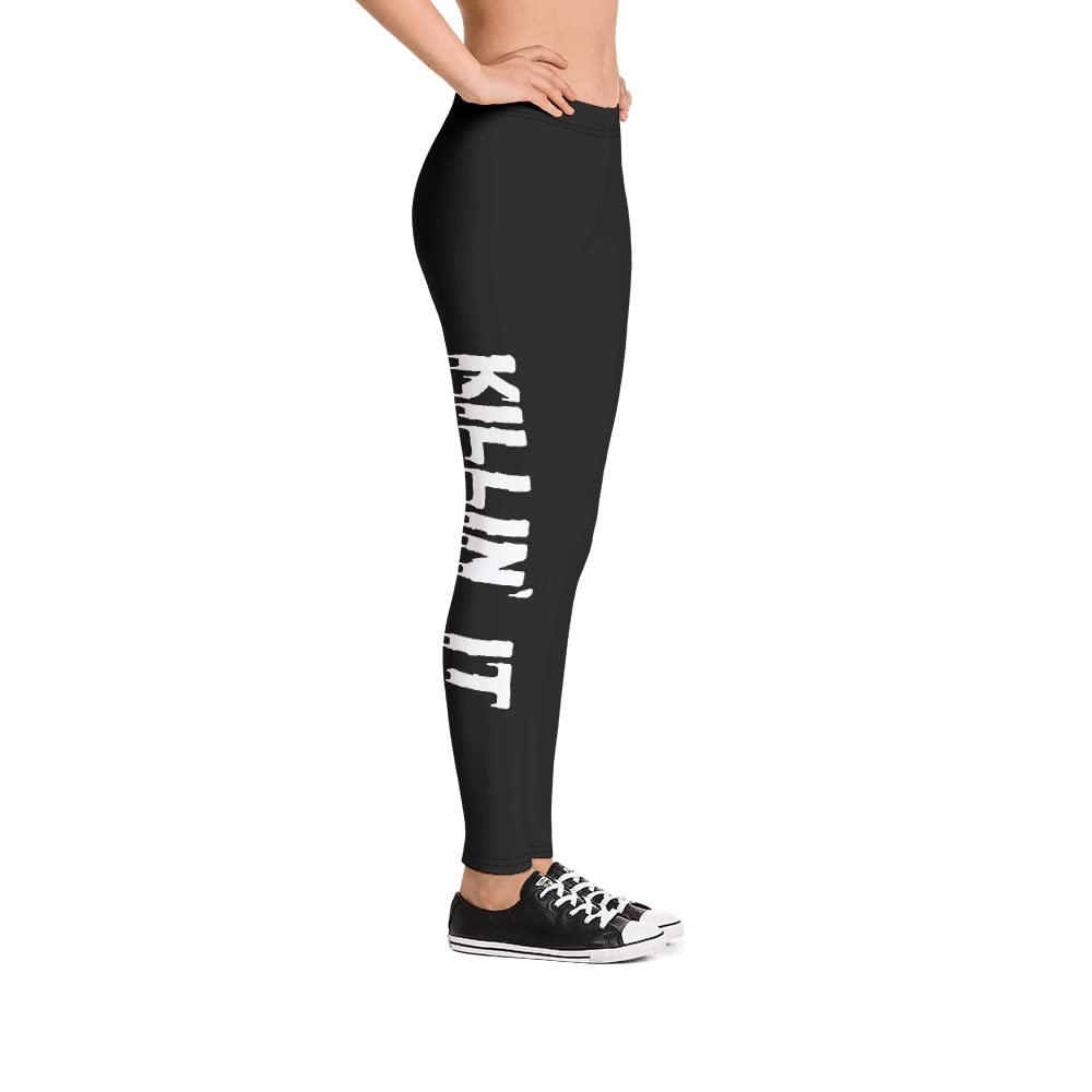 Morbid Killin' It Black Yoga Leggings - Officially Licensed Wondery Merch | High Waisted Workout Pants for Women | Perfect for Yoga, Gym & Lounge Wear