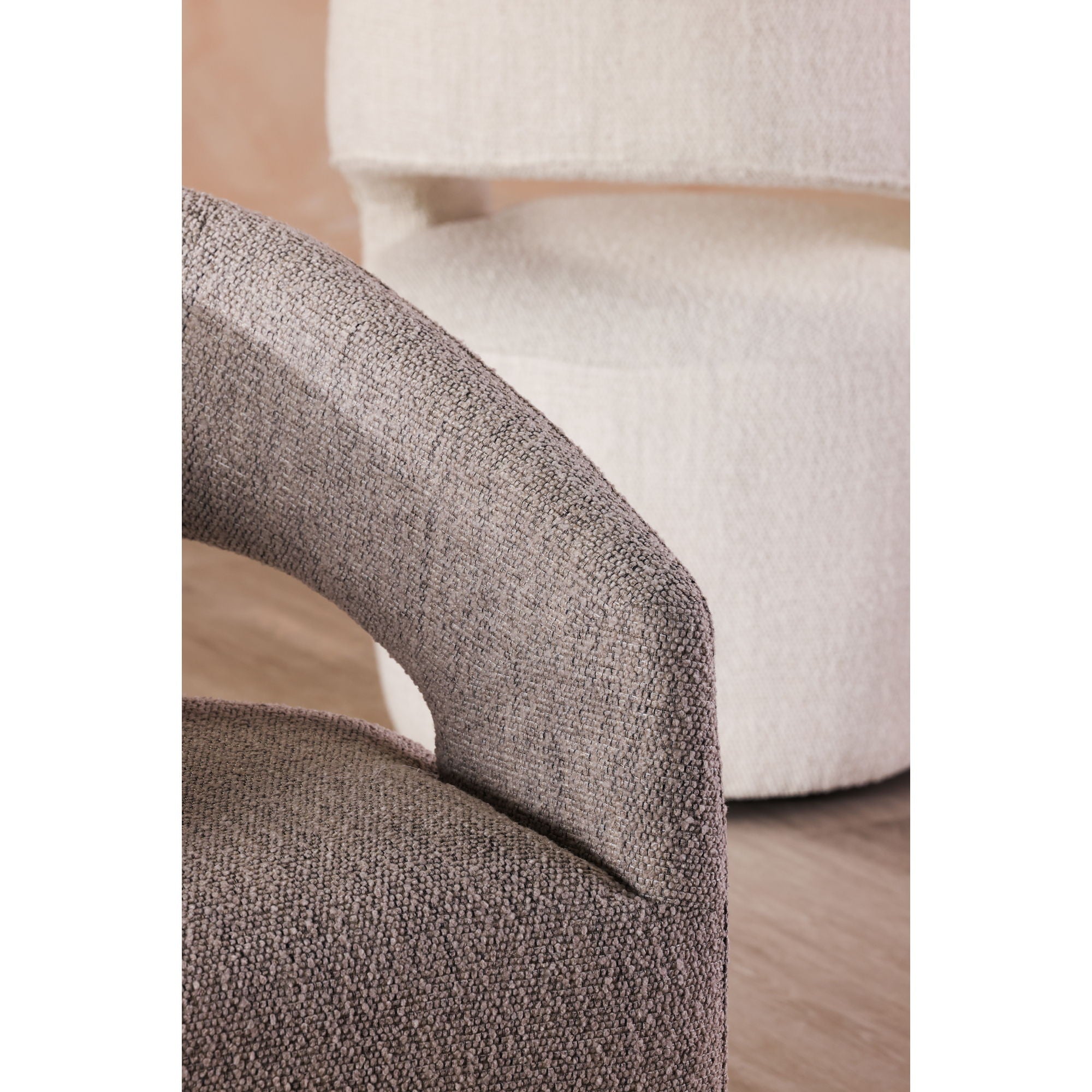 Barrow Performance Fabric Rolling Dining Chair - Beige - Comfortable & Durable Office & Home Dining Room Chair for Kitchen, Restaurant, or Conference Room Use