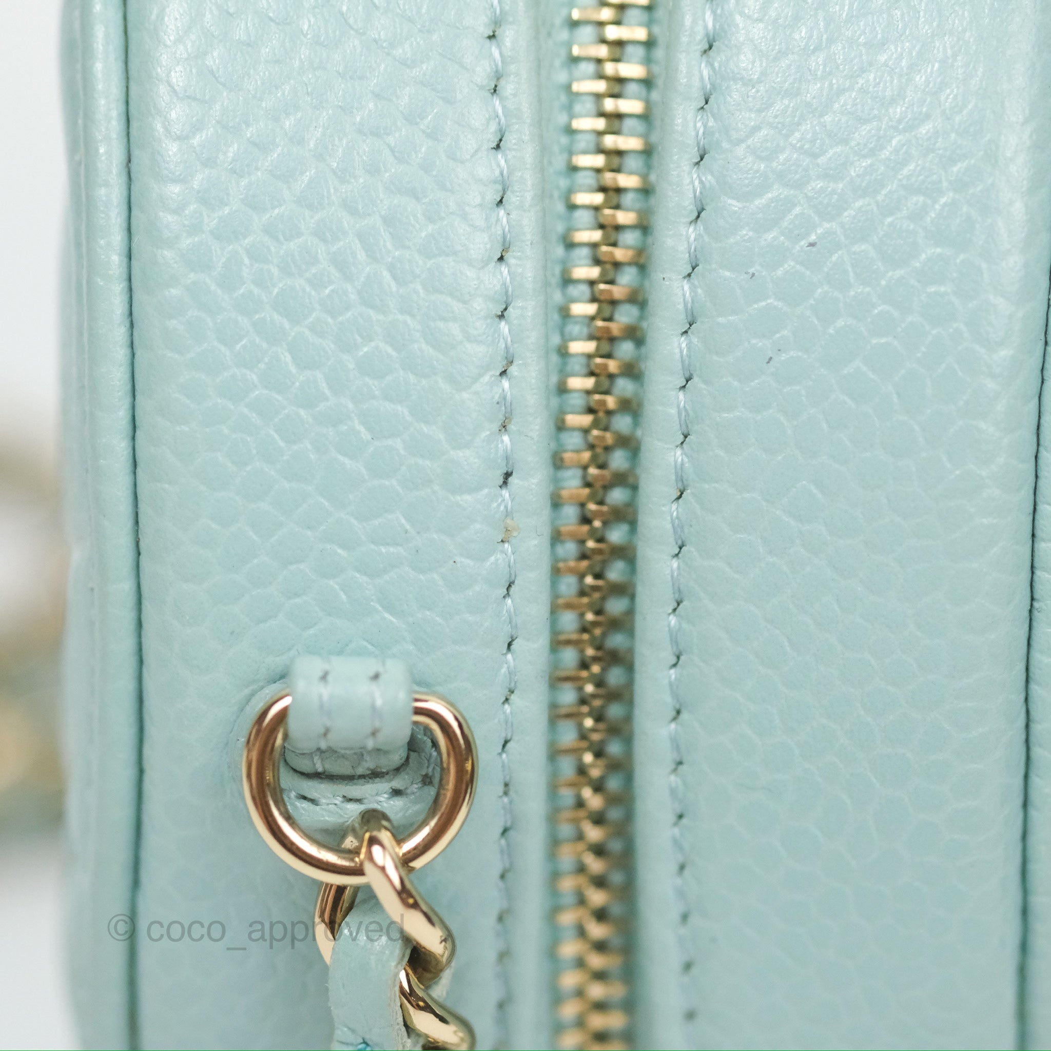 Chanel Camellia Embossed Round Clutch With Chain - Tiffany Blue Caviar Leather Crossbody Bag for Women | Perfect for Evening Parties, Weddings & Special Occasions