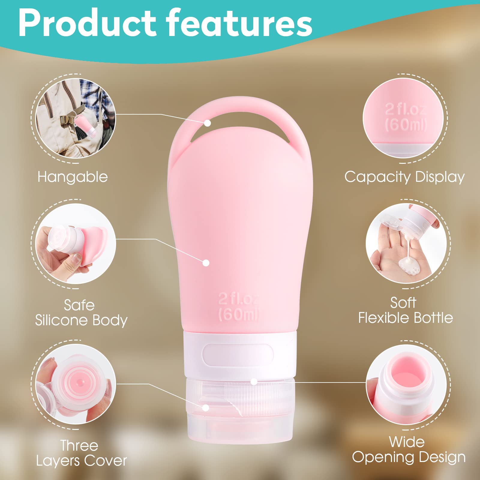DOLOLO 20 Pack Leak Proof Silicone Travel Bottles for Toiletries - BPA Free Squeezable Shampoo & Conditioner Containers with Toiletry Bag - Perfect for Air Travel, Gym, Camping & Vacation Essentials