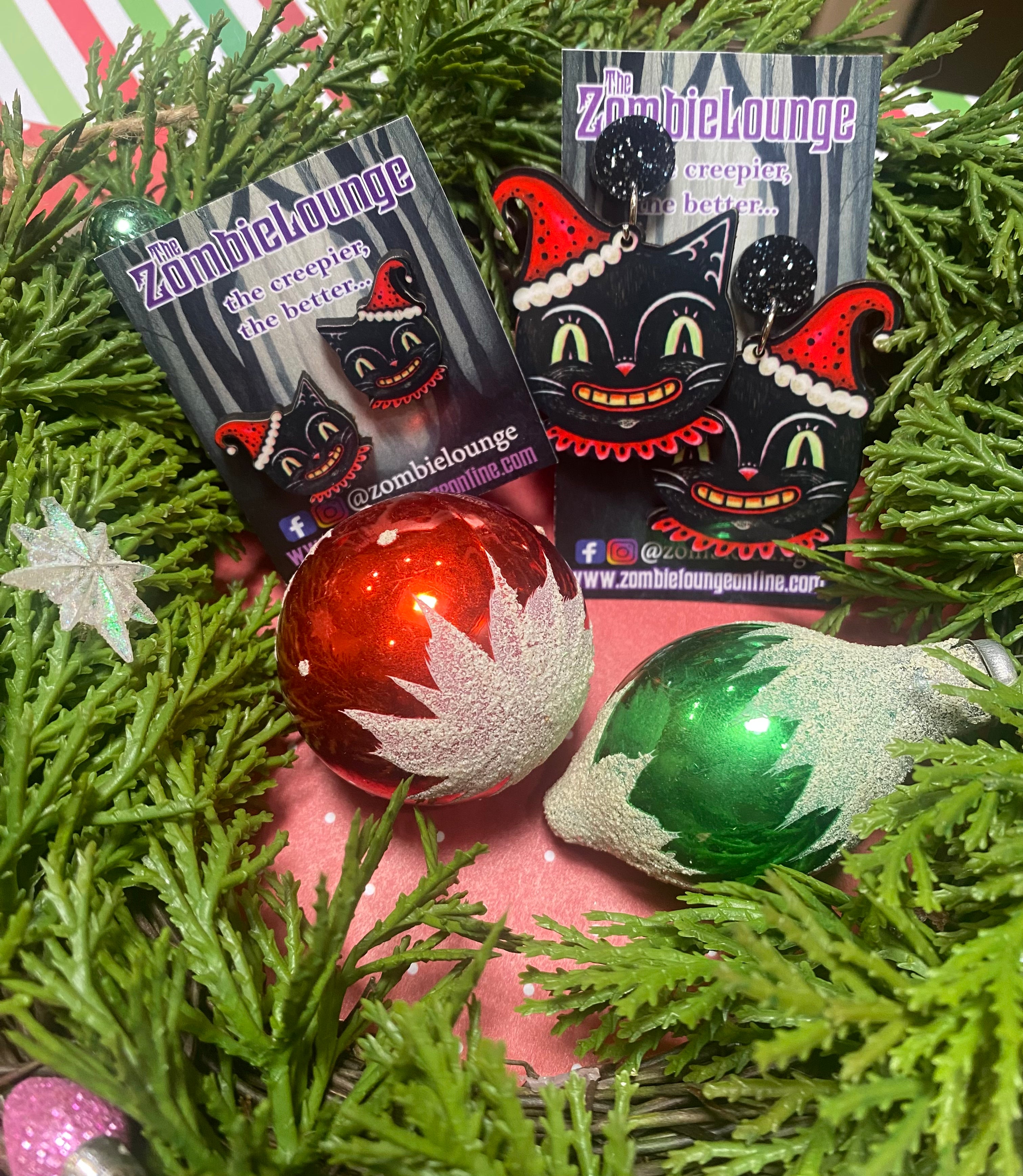 Johanna Parker Spookmas Black Cat Earrings - Halloween Jewelry, Gothic Accessories for Women - Perfect for Costume Parties & Spooky Celebrations