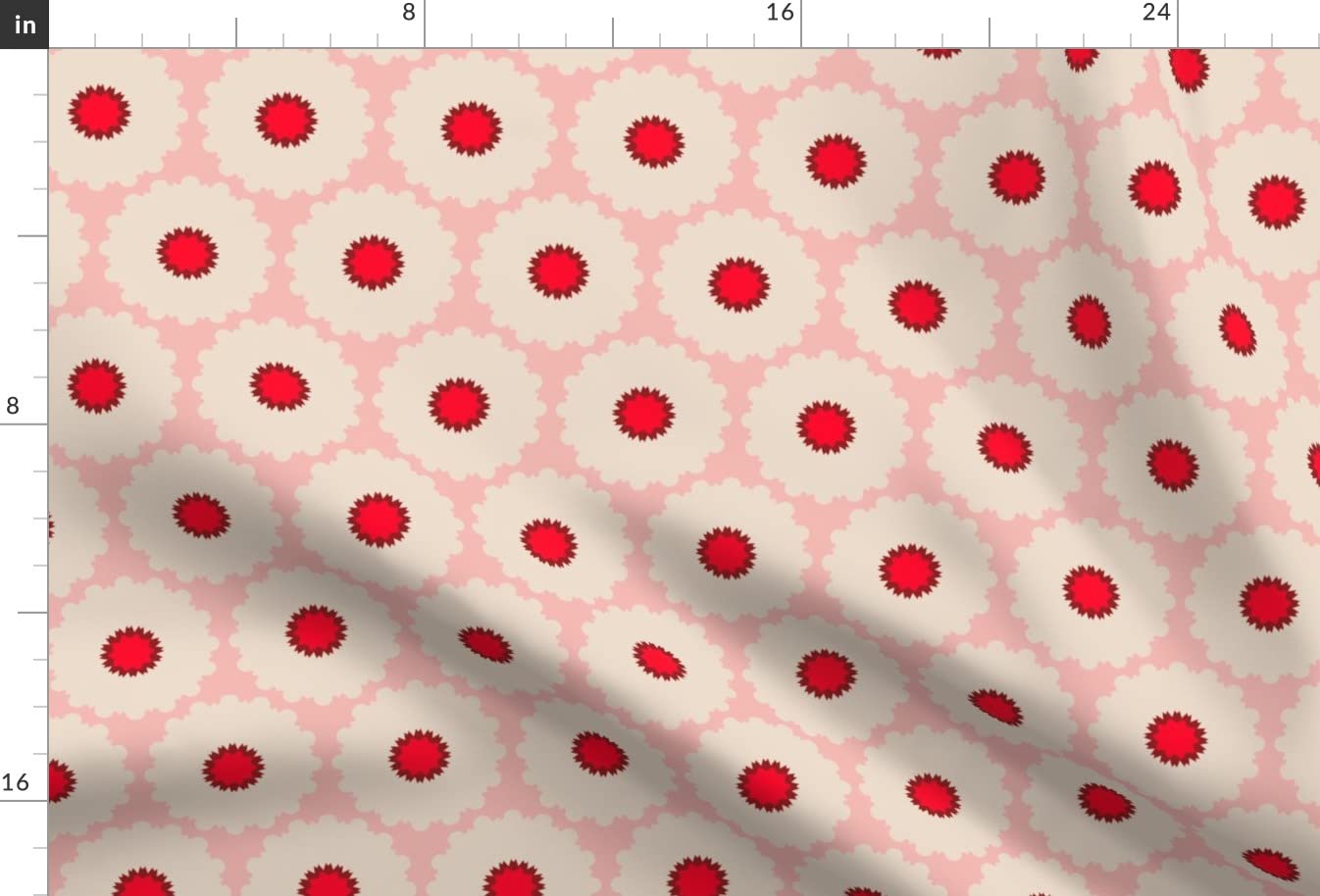 Premium Spoonflower Fabric - Vibrant Pop Floral & Geometric Dots Spring Design on Soft Minky Fabric - Fat Quarter for Sewing Projects, Baby Blankets, Quilt Backing & Plush Toys - Perfect for DIY Nursery Decor, Gift Making & Crafting