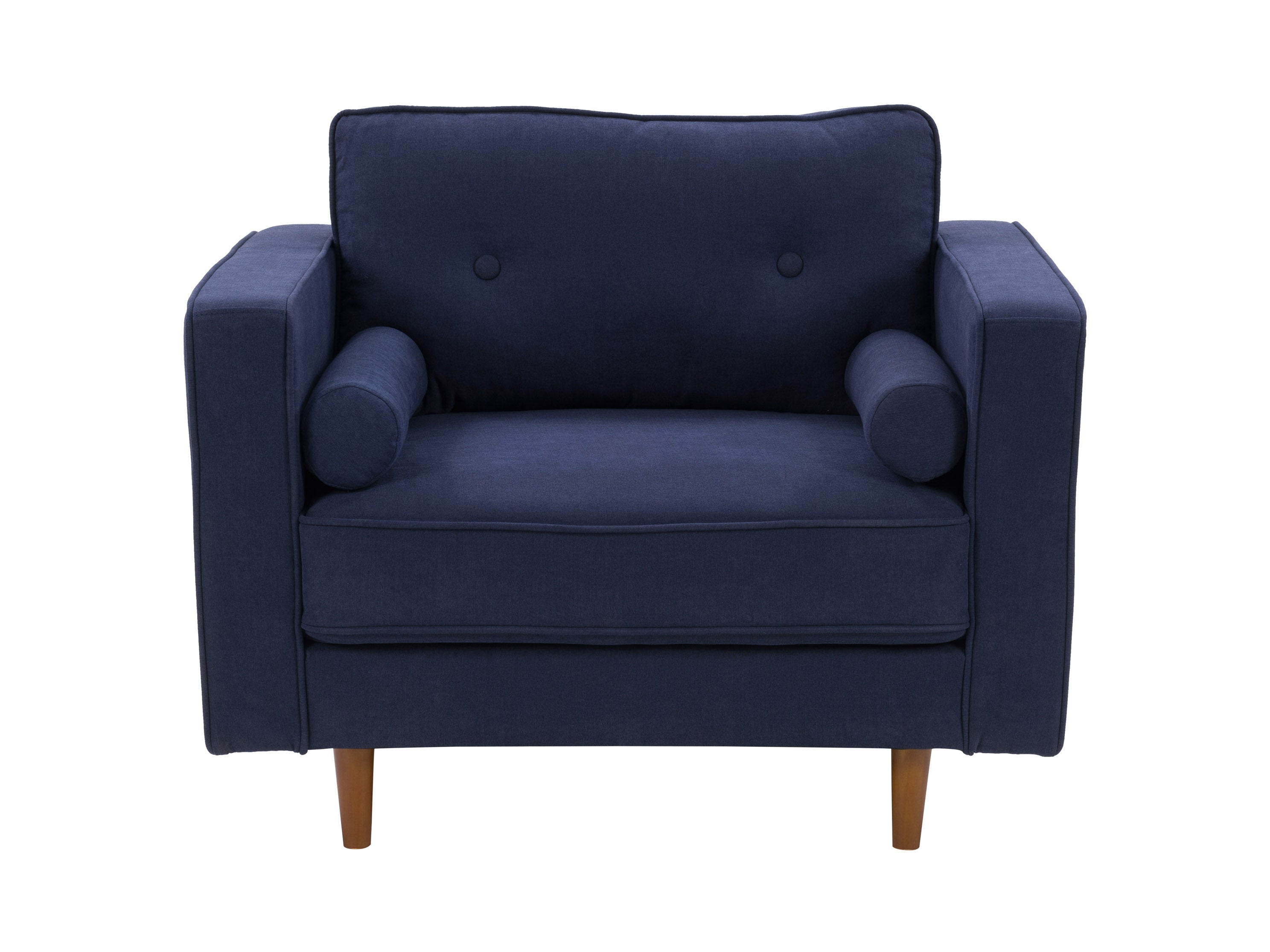 Navy Blue 4-Piece Living Room Sofa Set - Modern Upholstered Sectional Couch with Ottoman for Small Spaces | Perfect for Apartments, Condos & Cozy Family Rooms