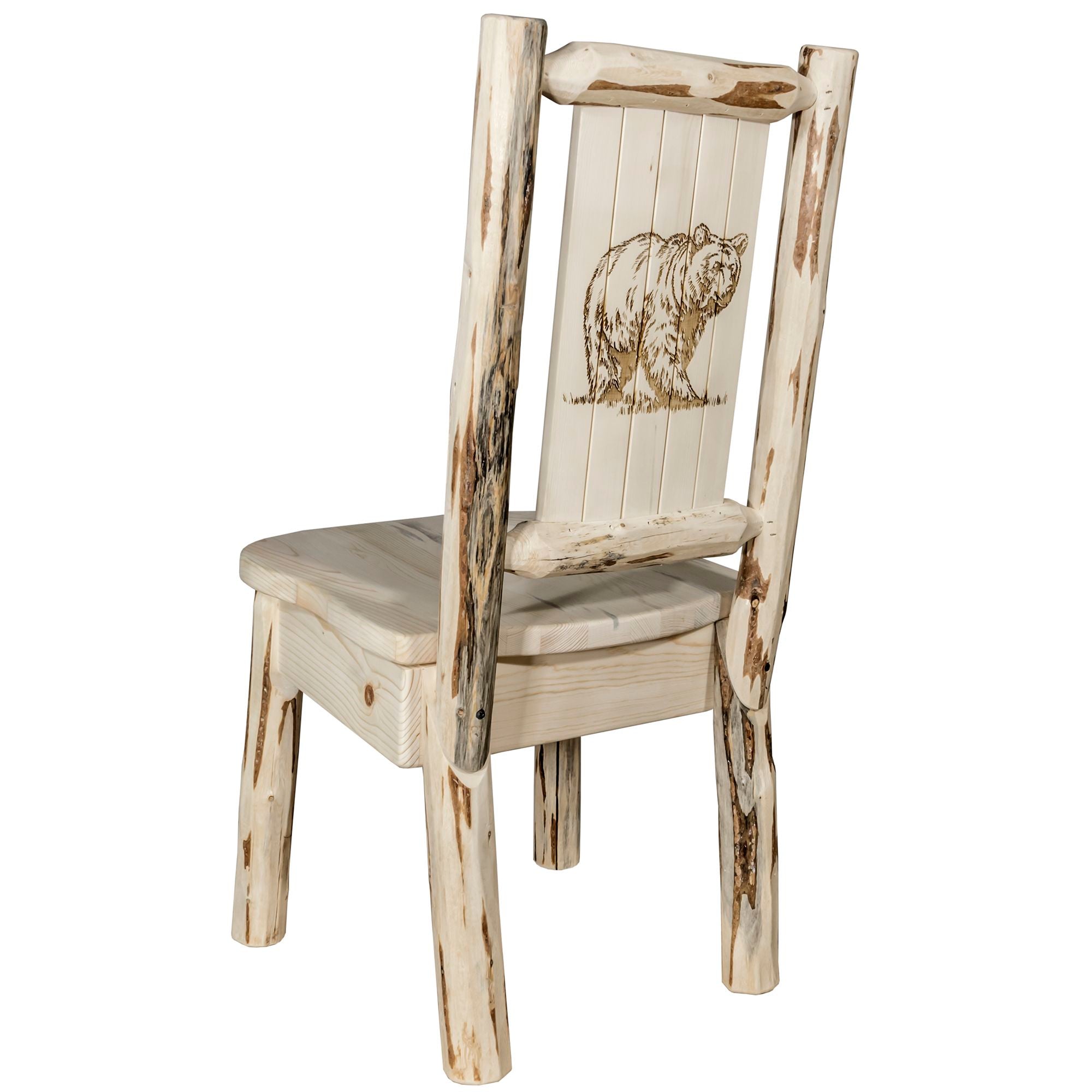 Montana Side Chair with Laser Engraved Design - Modern Wooden Dining Chair for Kitchen, Living Room & Office - Perfect for Home Decor & Small Spaces