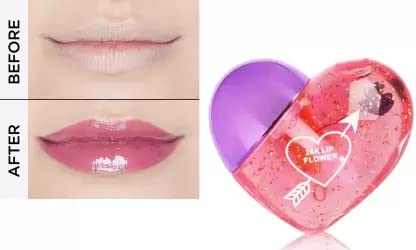 Hydrating Lip Oil Gloss - Transparent Moisturizing Lip Treatment with Vitamin E (5ml, Pink) | Perfect for Dry Lips, Daily Nourishment & Makeup Looks