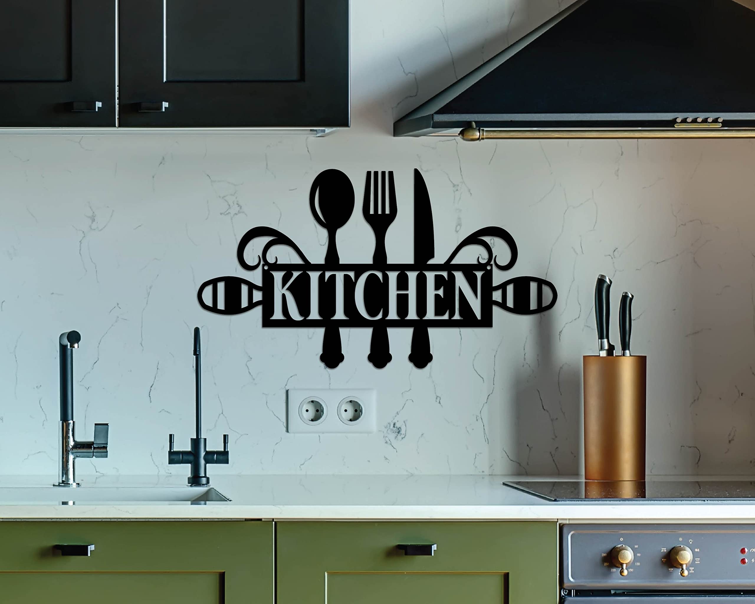Rustic Metal Kitchen Sign Wall Art - Inspirational Word Decor for Cooking Enthusiasts - Perfect Housewarming Gift & Kitchen Decor for Home, Farmhouse, or Apartment