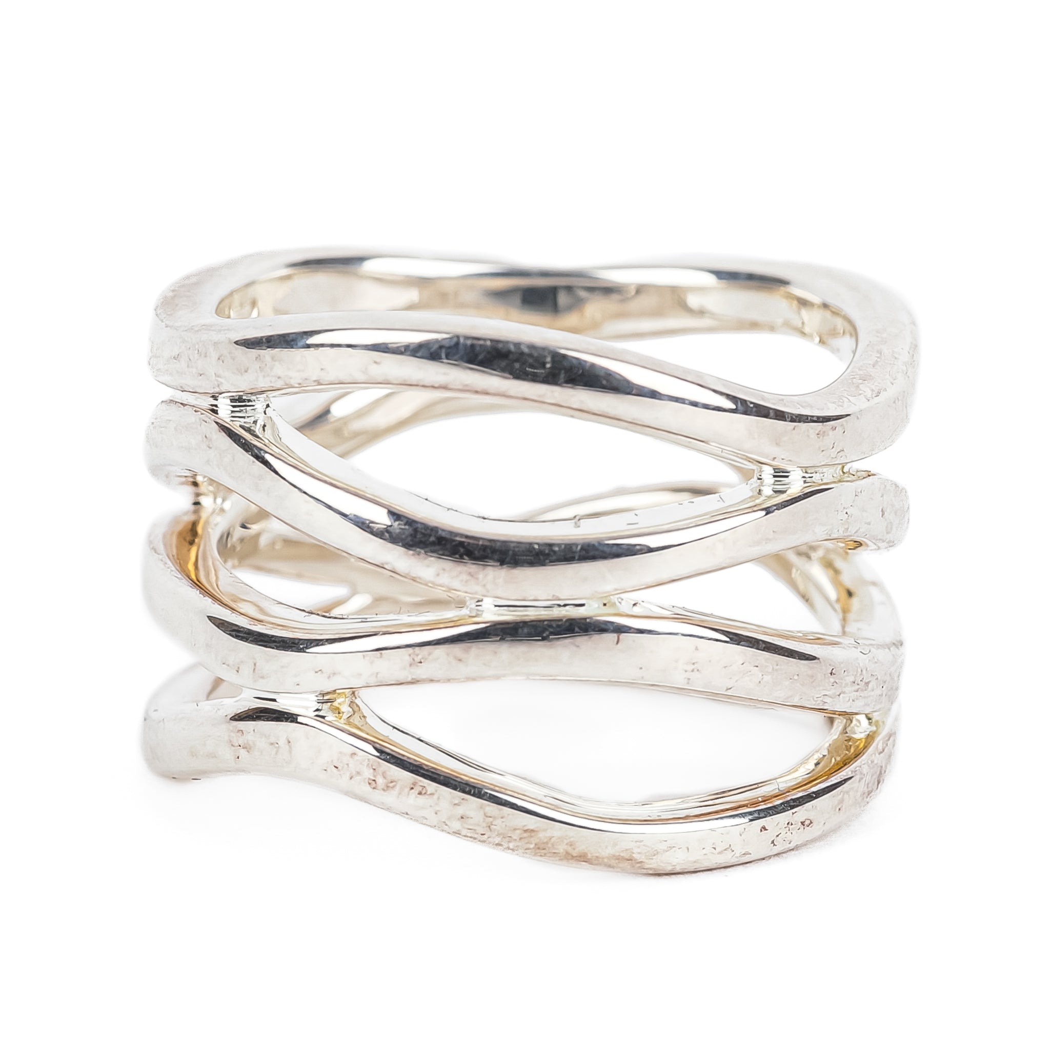 THISTLE & BEE Sterling Silver Wavy Band Ring for Women - Elegant Stackable Boho Jewelry Gift for Her - Perfect for Everyday Wear, Weddings & Special Occasions