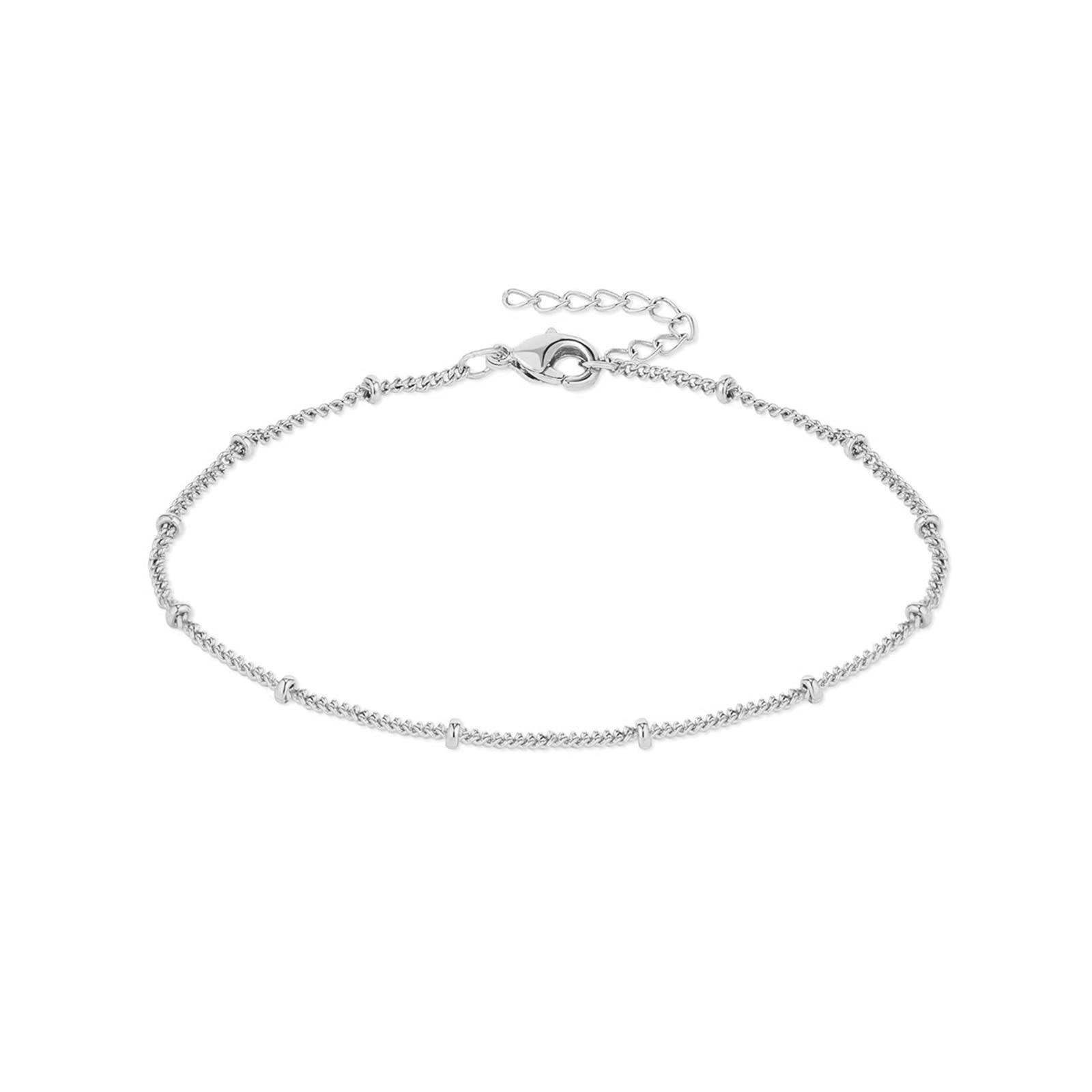 Women's Dainty Gold Chain Bracelet - Simple Layered Beaded Turquoise Bracelet with Charm Crystal Bar, Heart, Karma & Triangle Pearl Bracelets | Elegant Everyday Jewelry for Work, Date Night & Special Occasions