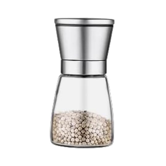 Premium 304 Stainless Steel Manual Pepper Grinder - Multifunctional Kitchen Spice Mill with Glass Bottle for Salt, Pepper & Seasonings (Model A, Silver) - Perfect for Home Cooking, Restaurants & Gourmet Gifts