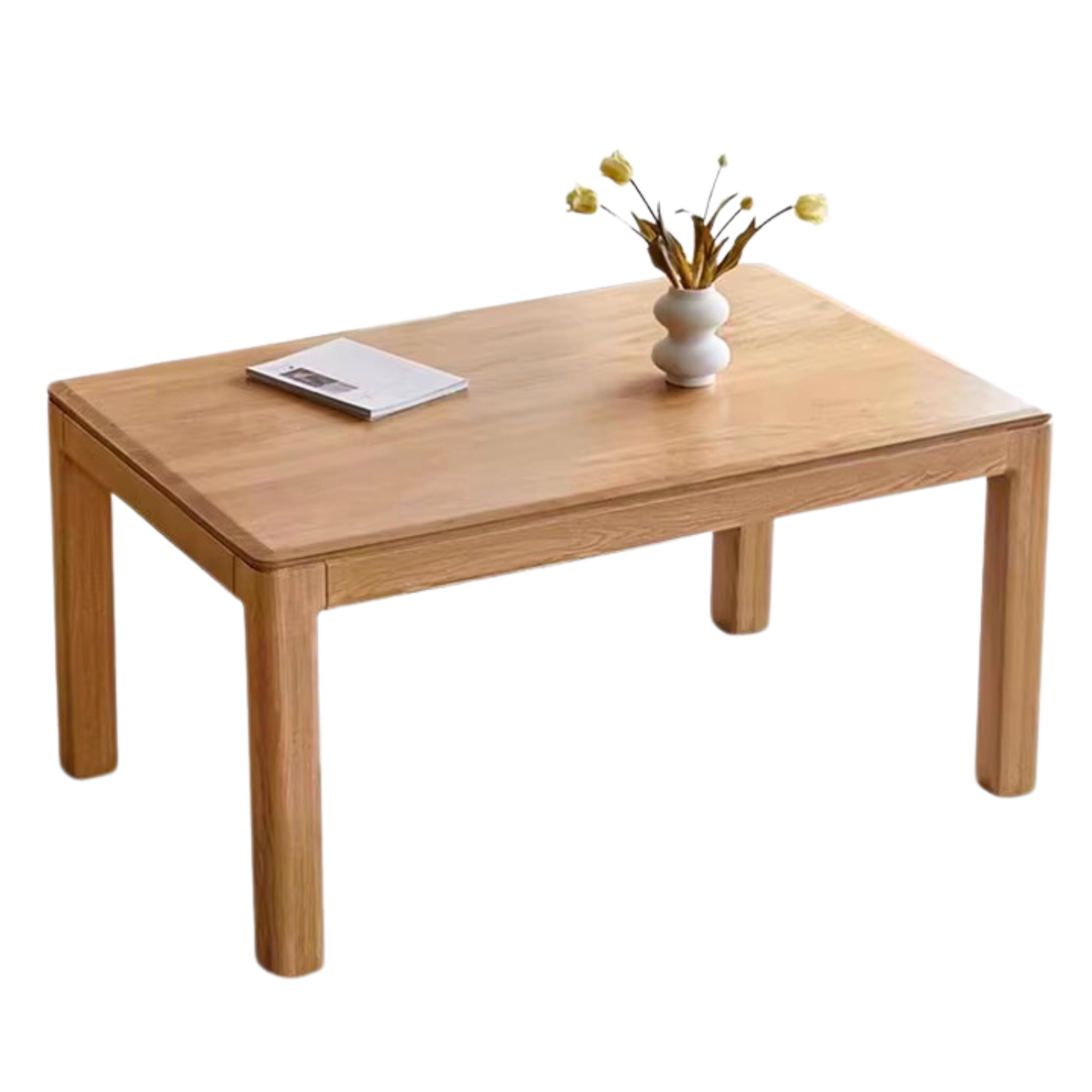 Solid Oak & Ash Wood Long Dining Table - Rustic Farmhouse Style for 6-8 People - Perfect for Family Gatherings & Dinner Parties