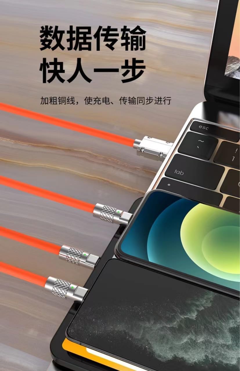 ALI SHIPPING Ultra-Durable 120W Fast Charging Cable - USB-C & Micro USB Connectors for Multiple Devices | Perfect for Travel, Home & Office Charging