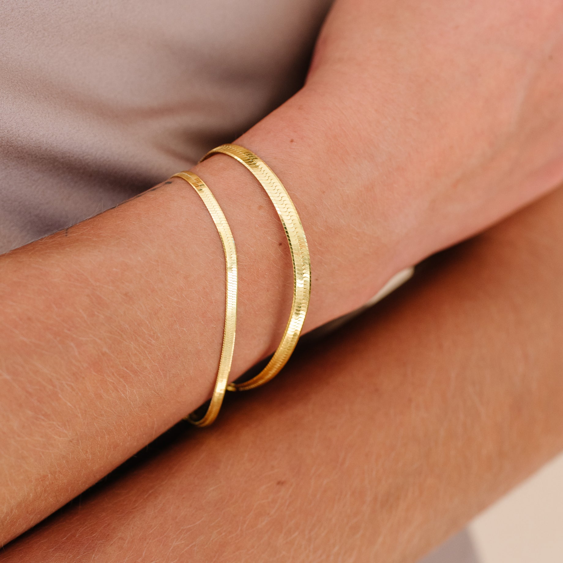 Luxury Fearless Herringbone Bracelet in Gold - Elegant Jewelry for Women, Perfect for Parties, Weddings & Everyday Wear