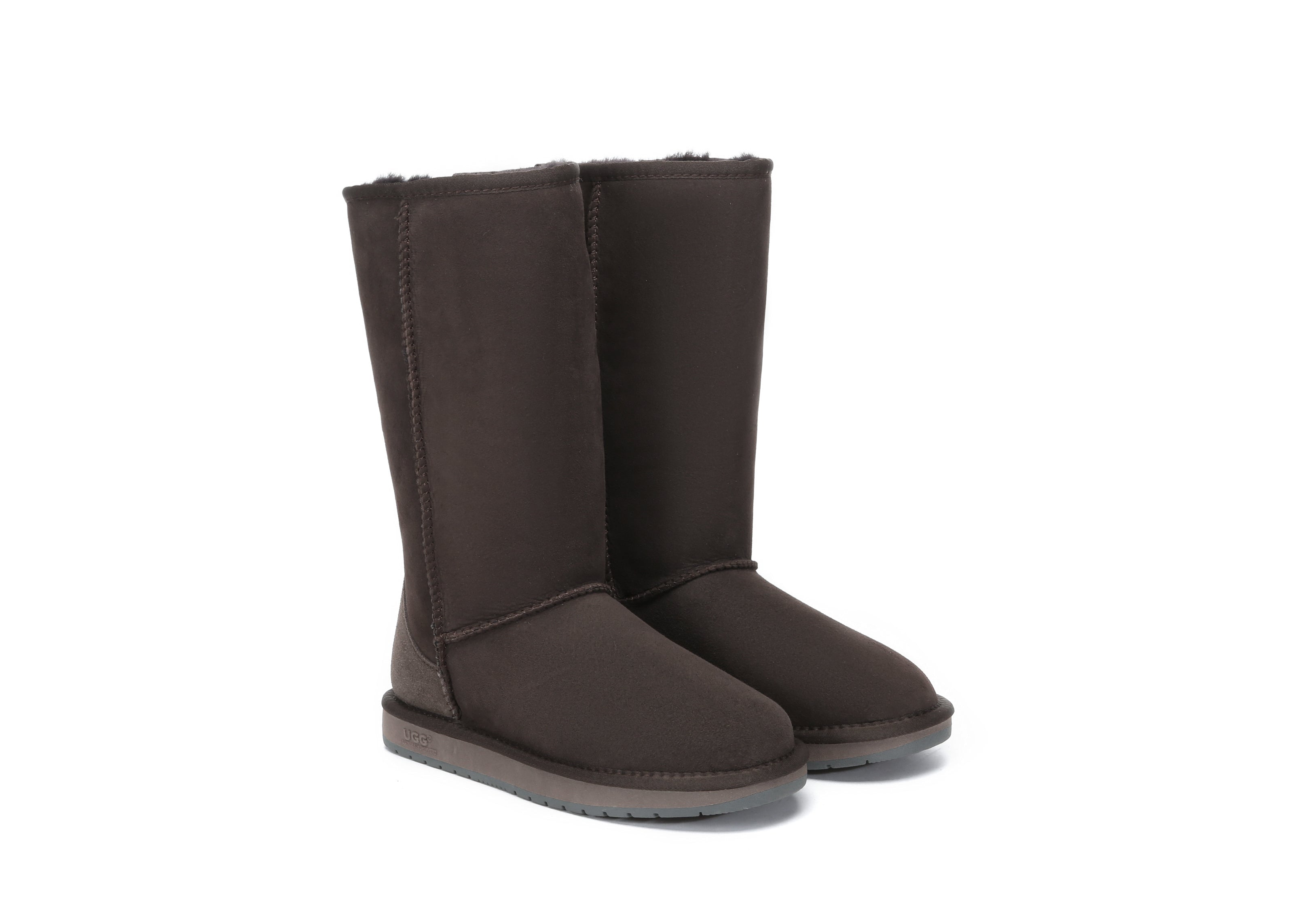 Australian Shepherd UGG Boots for Women - Double Face Sheepskin Wool Tall Classic Winter Boots for Comfort & Warmth - Perfect for Cold Weather, Snow Days & Cozy Indoor Wear