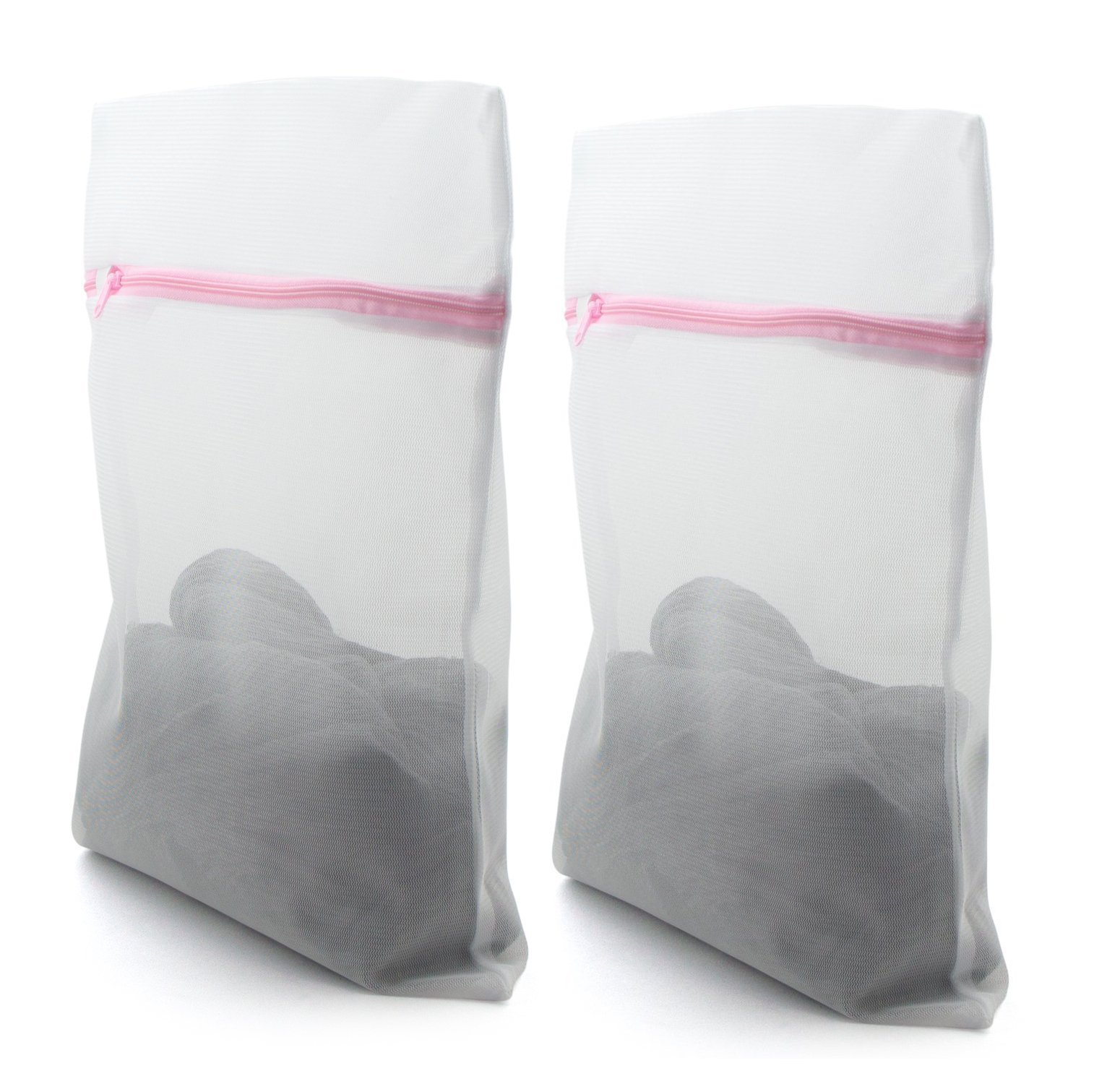 Premium Dense Mesh Laundry Bags (Pack of 2) - 40x50cm Zippered Delicate Wash Bags for Bras, Underwear & Lingerie - Gentle Clothes Protection for Travel, Gym & Home Use