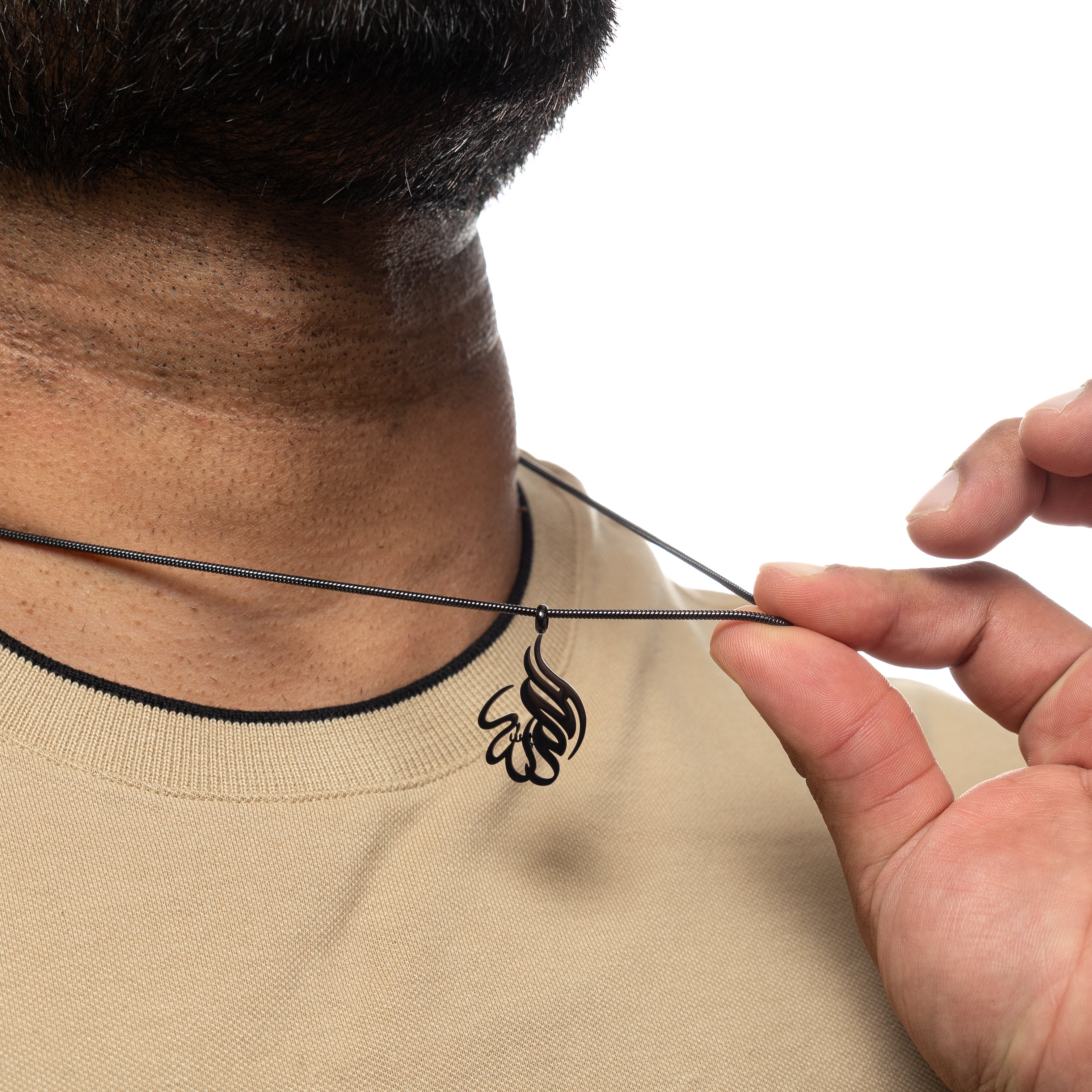 Alhamdulillah Islamic Calligraphy Necklace for Men - Arabic Pendant Jewelry for Muslim Gifts & Daily Wear