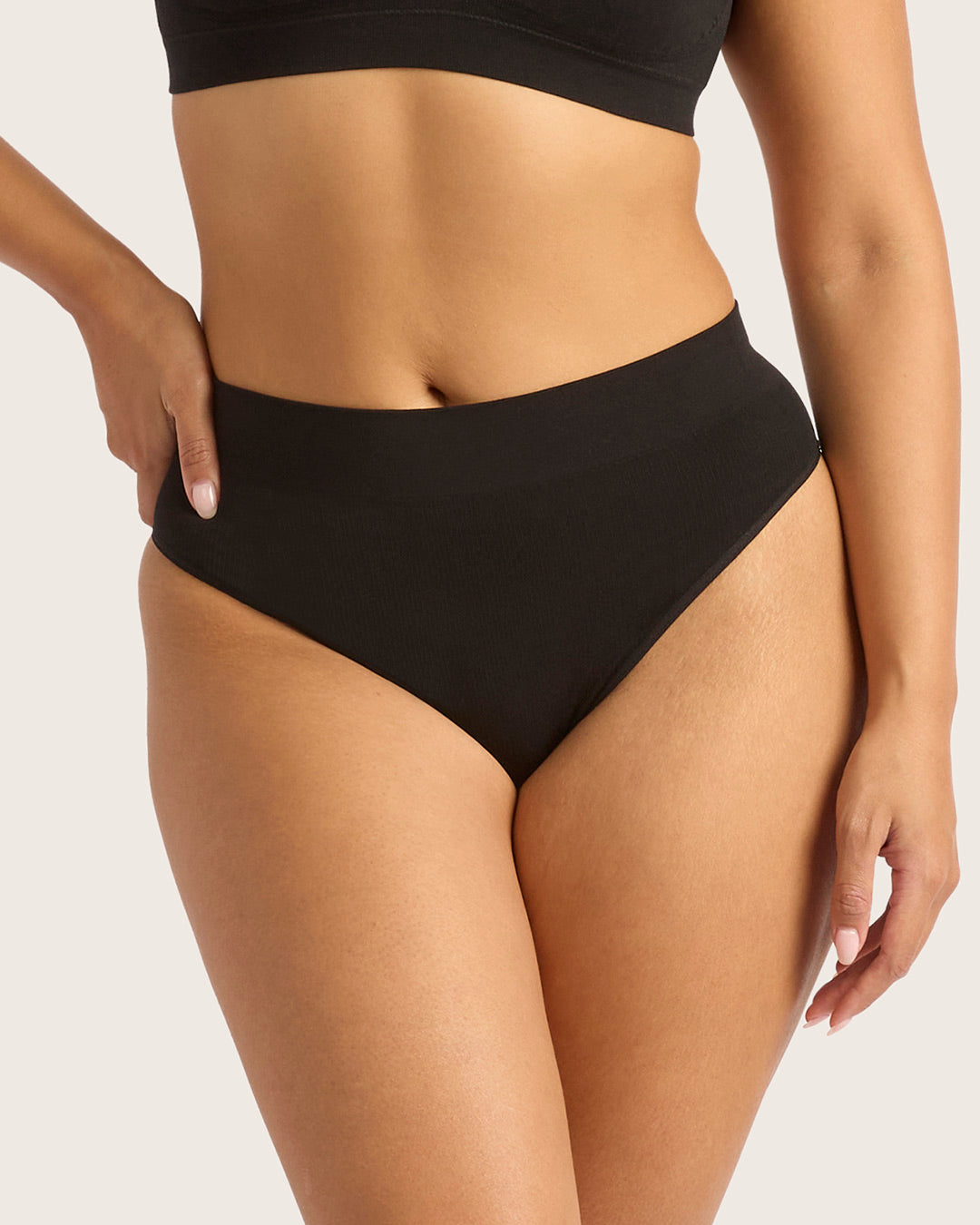 LYOLYTE High Waist G-String Thong Underwear for Women - Sexy & Comfortable Black Lingerie - Perfect for Date Night, Special Occasions & Everyday Wear