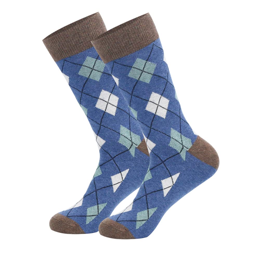 Men's Dress Socks 5-Pack - Colorful Cotton Crew Socks for Business & Casual Wear - Perfect for Office, Wedding & Everyday Comfort