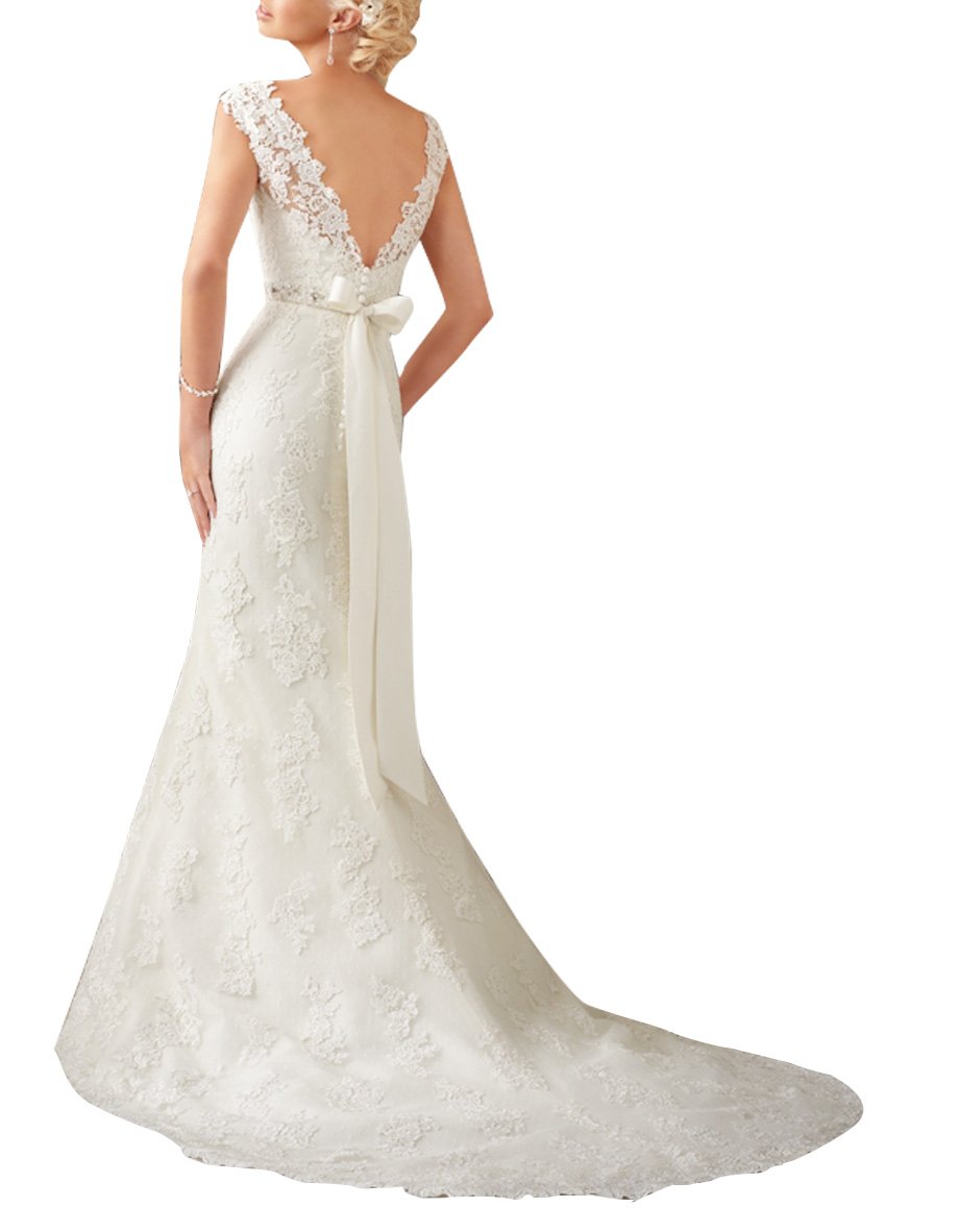 Elegant Bateau Neckline Wedding Party Dress for Bride - US Size 22 (WD9068) in White | Perfect for Bridal Showers, Receptions & Formal Events