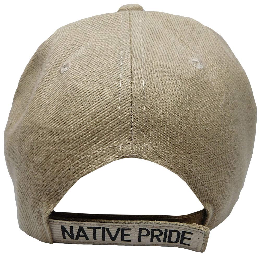 Native Pride Indian Buffalo Skull Dreamcatcher Embroidered Adjustable Cap - Polyester Khaki Hat with Shadow Design - Perfect for Festivals, Powwows & Western Fashion