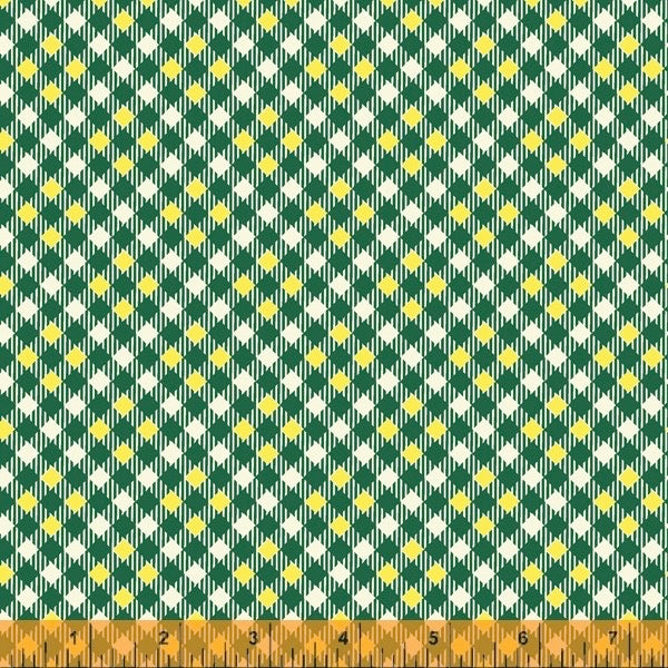 Five + Ten by Denyse Schmidt 52487 Pixy Plaid Green Quilted Cotton Fabric - Perfect for DIY Quilting, Home Decor & Craft Projects
