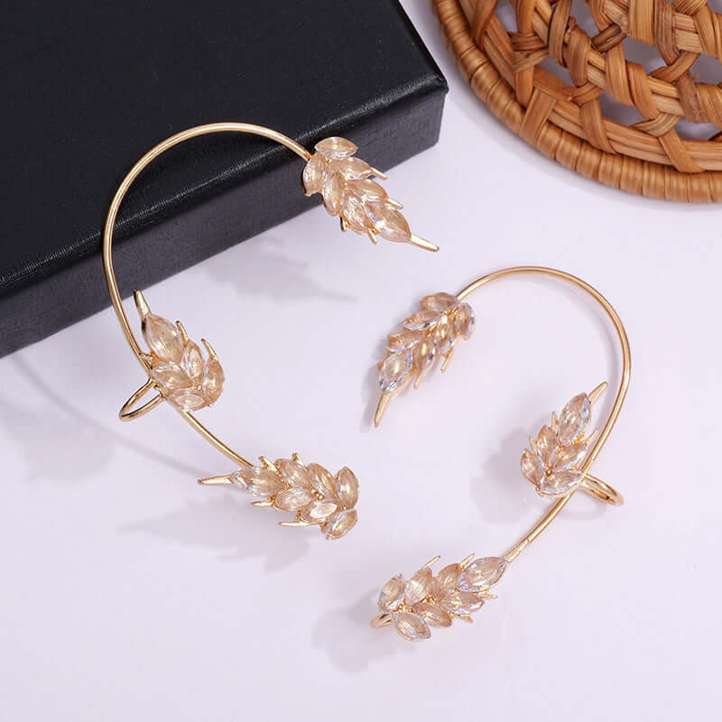 Leaf Vine Elf Clip Ear Wrap Ear Cuff - Boho Silver Elf Ear Cuff Jewelry for Women | Perfect for Cosplay, Fantasy Costumes, and Everyday Boho Fashion Accessories