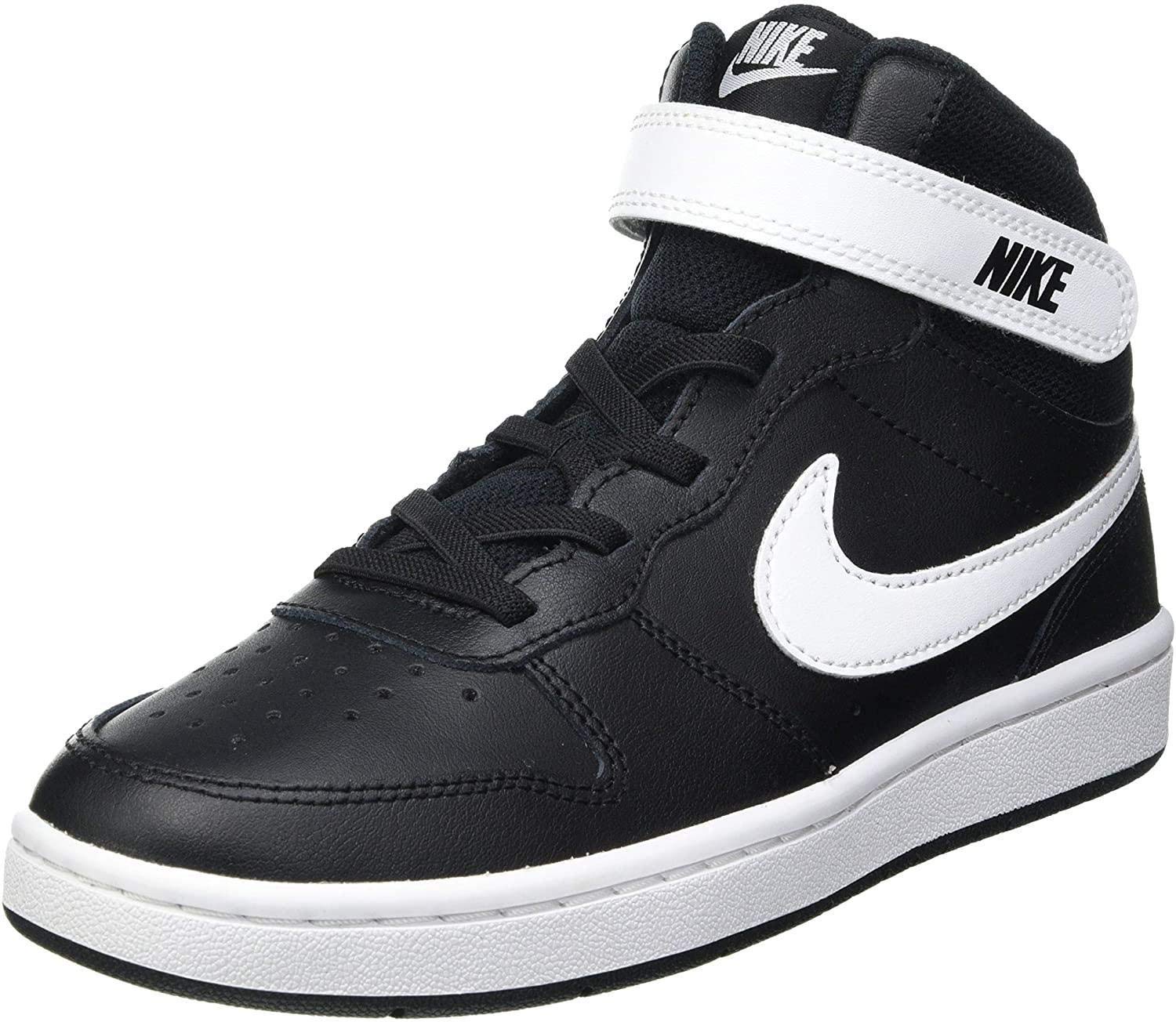 Nike Boys Court Borough Mid 2 Sneakers - Breathable Basketball Shoes for Kids with Durable Traction - Perfect for School, Sports & Casual Wear