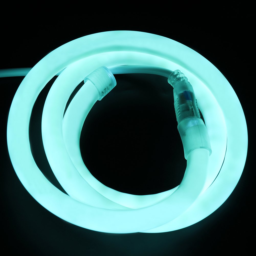 XUNATA 19.7ft LED Neon Rope Light - 12V DC 2835 Round Flexible 360° LED Strip Lights with 720 LEDs, Waterproof for Indoor/Outdoor Decoration (Ice Blue) - Perfect for Bedroom, Party, Wedding, Bar, and Holiday Lighting