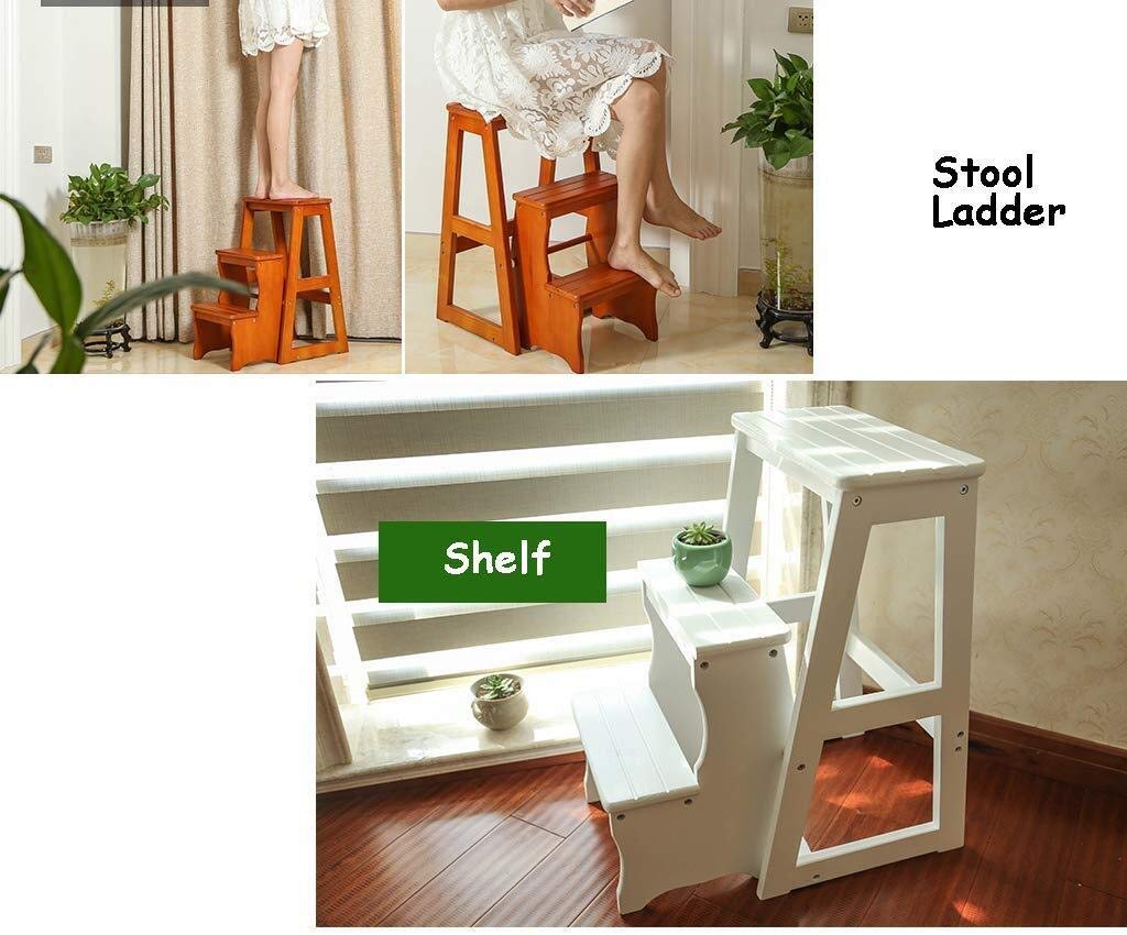 KAZUP 2-Step Folding Step Stool - Indoor Safety Ladder Chair with Non-Slip Surface for Home, Kitchen, Bathroom & Garden Use - Compact Brown Step Stool for Adults & Kids