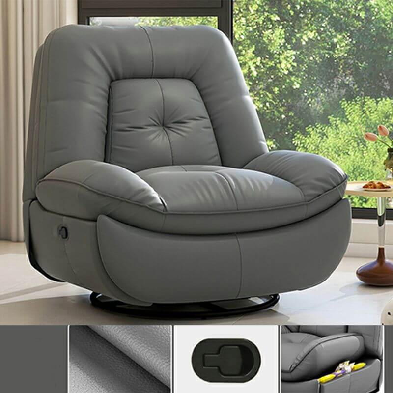 Comfortable Indoor Upholstered Rocking Chair with Spindle Back & Round Arm - Scratch Resistant Living Room Furniture for Nursery, Bedroom or Reading Nook