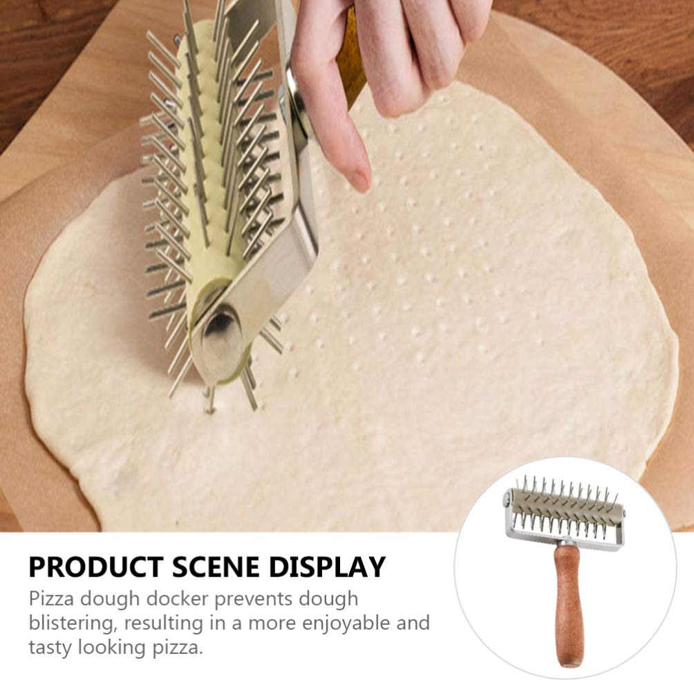 Stainless Steel Pizza Dough Docker Roller - Professional Pizza Hole Punch Tool with Wooden Handle for Perfectly Perforated Crust | Ideal for Homemade Pizza, Pastry, and Baking Enthusiasts