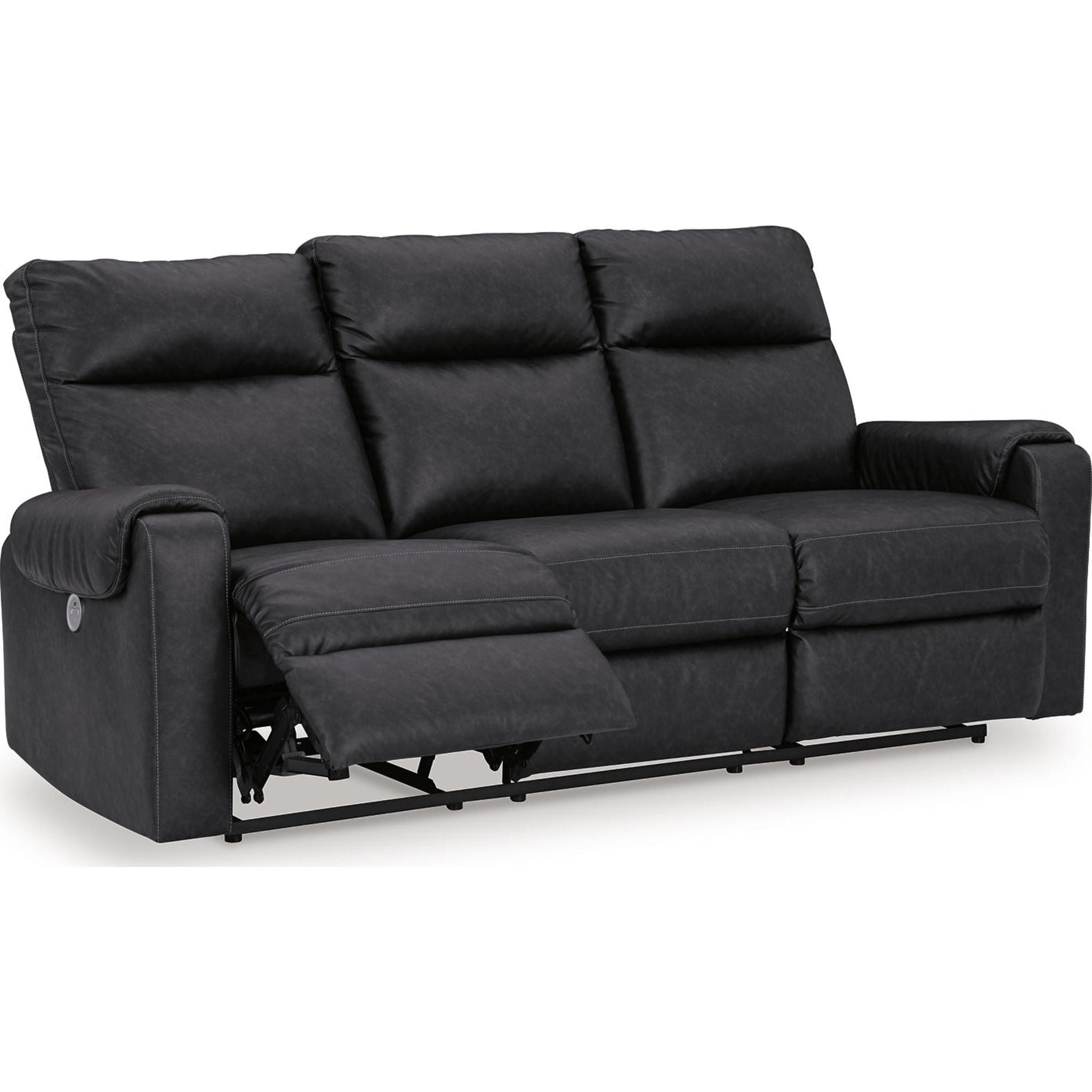 Axtellton Power Reclining Sofa in Carbon - Modern Electric Recliner with USB Charging for Living Room, Home Theater & Family Relaxation