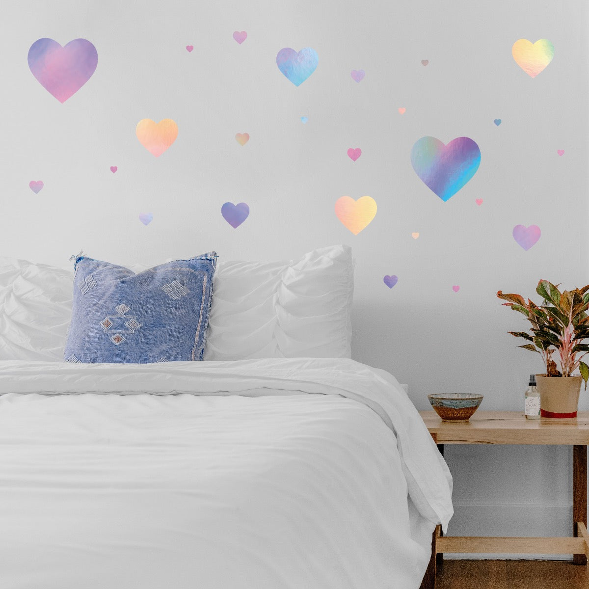 Hearts Removable Wall Decals - Self-Adhesive Vinyl Stickers for Home Decor, Nursery, Kids Room & Office - Perfect for Valentine's Day, Wedding & Party Decorations