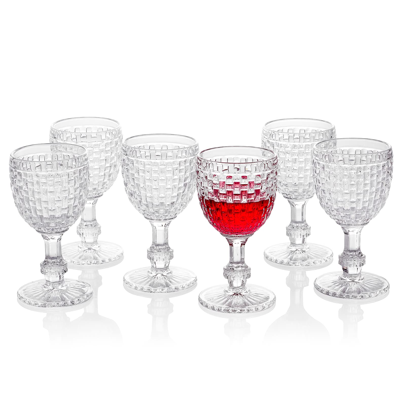 Premium 6-Piece Knitted Iced Tea Glass Set - Durable Beverage Cups for Soda, Juice, Milk, Coke, Beer, Spirits & Water - Elegant Goblet Design for Everyday Use, Parties & Home Entertaining